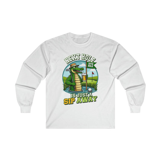 19th Hole Long Sleeve Graphic Tees Australia S / White Graphic T-Shirt Australia -  Cool Graphic T-Shirts Online -  19th Hole Long Sleeve | Funny Golf T-Shirts Australia