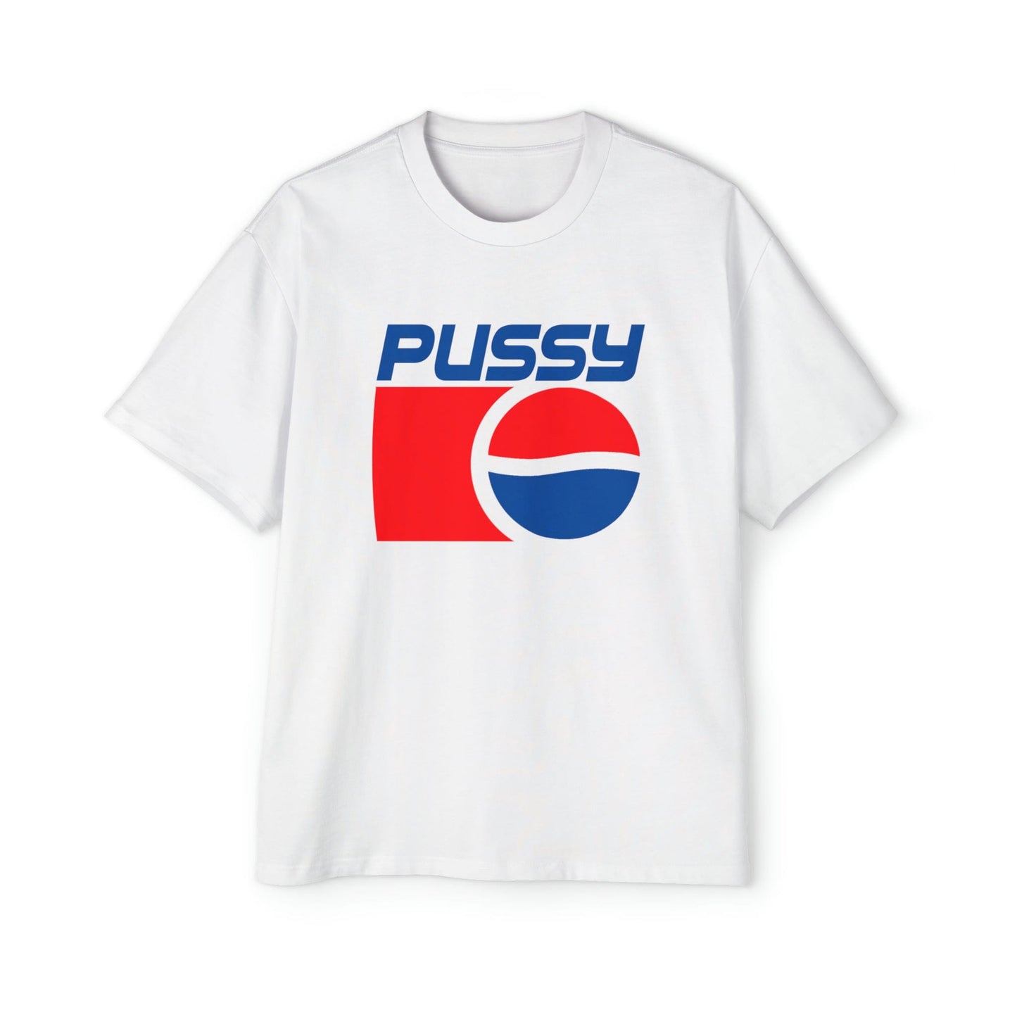 90's Pepsi Pussy Logo Oversized Tee Graphic Tees Australia White / S Graphic T-Shirt Australia -  Cool Graphic T-Shirts Online -  90's Pepsi Pussy Logo Oversized Tee | Retro Vintage Graphic Tee