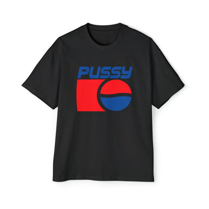 90's Pepsi Pussy Logo Oversized Tee Graphic Tees Australia Black / S Graphic T-Shirt Australia -  Cool Graphic T-Shirts Online -  90's Pepsi Pussy Logo Oversized Tee | Retro Vintage Graphic Tee