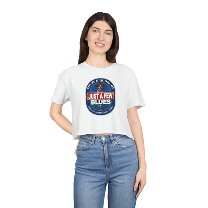 A Few Blues Crop Tee Graphic Tees Australia White / XS Graphic T-Shirt Australia -  Cool Graphic T-Shirts Online -  A Few Blues Crop Tee | Womens Graphic T-Shirts