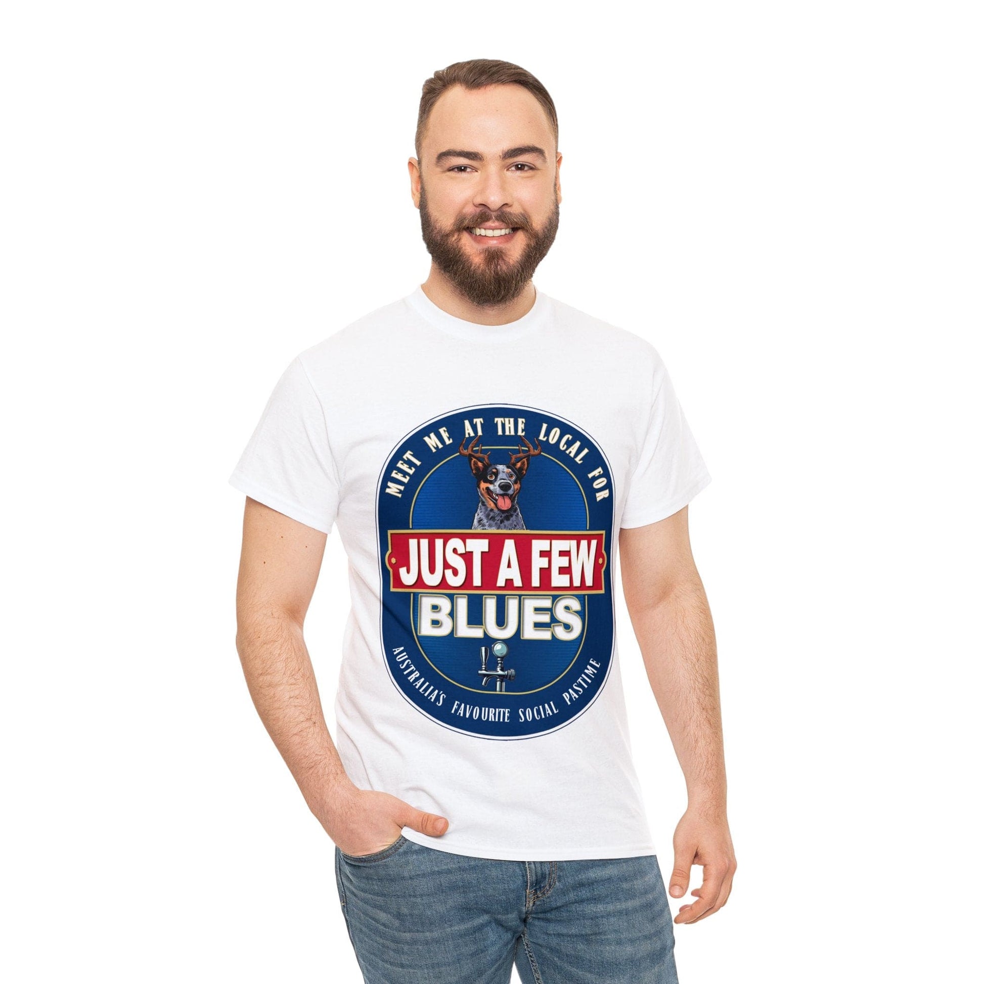 A Few Blues Graphic Tee Graphic Tees Australia White / S Graphic T-Shirt Australia -  Cool Graphic T-Shirts Online -  A Few Blues T-Shirt | Funny Auusie Graphic T-Shirts Australia