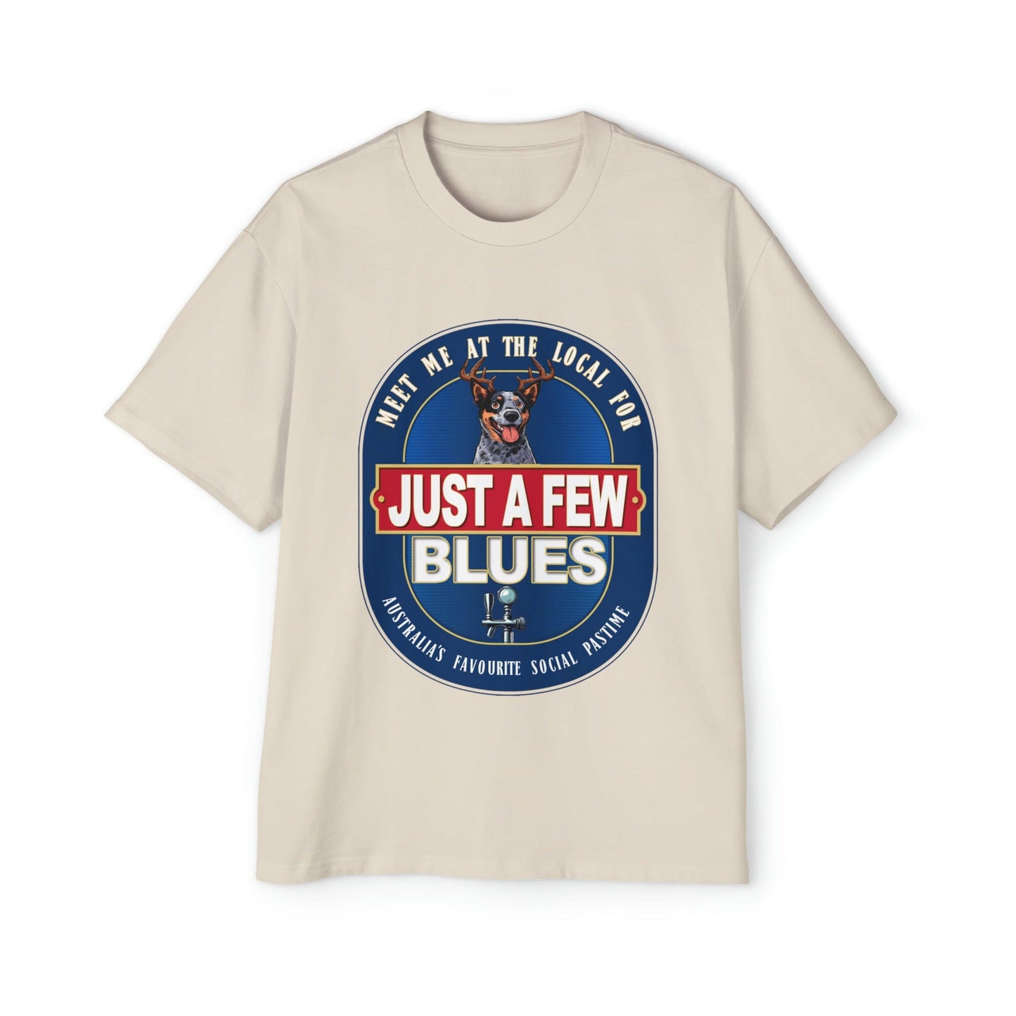 A Few Blues Oversized Tee Graphic Tees Australia Graphic T-Shirt Australia -  Cool Graphic T-Shirts Online -  A Few Blues Oversized Tee | Funny Cattle Dog T-Shirts Australia