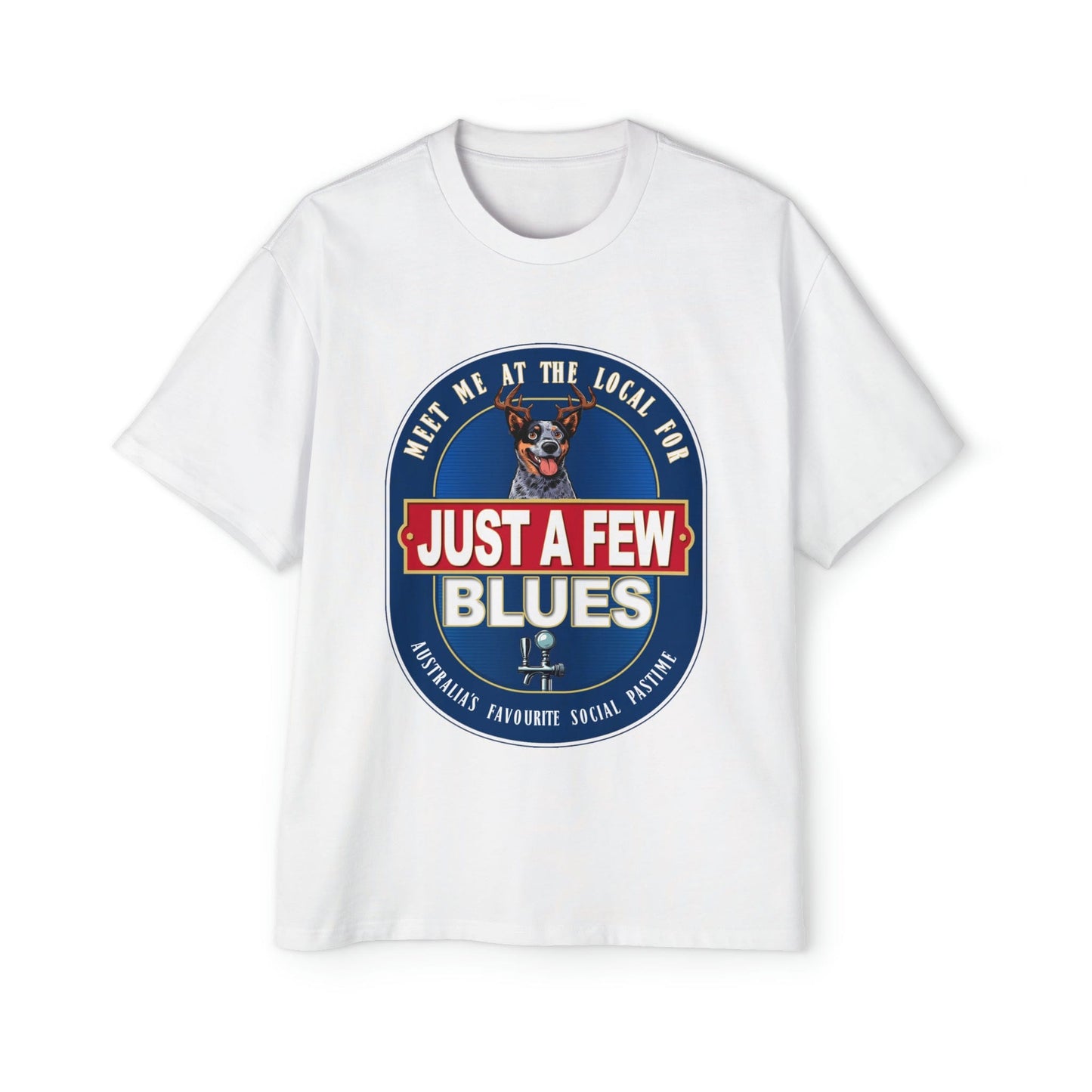 A Few Blues Oversized Tee Graphic Tees Australia Graphic T-Shirt Australia -  Cool Graphic T-Shirts Online -  A Few Blues Oversized Tee | Funny Cattle Dog T-Shirts Australia