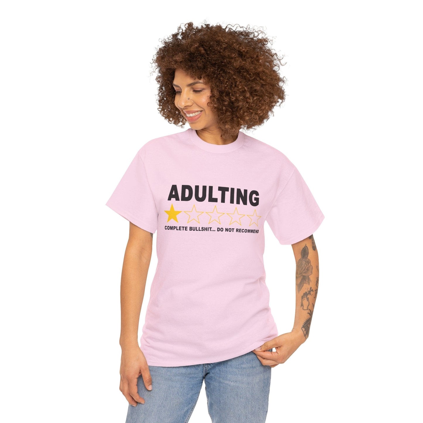 Adulting Do Not Recommend Graphic Tee Graphic Tees Australia Light Pink / S Graphic T-Shirt Australia -  Cool Graphic T-Shirts Online -  Adulting Do Not Recommend T-Shirt