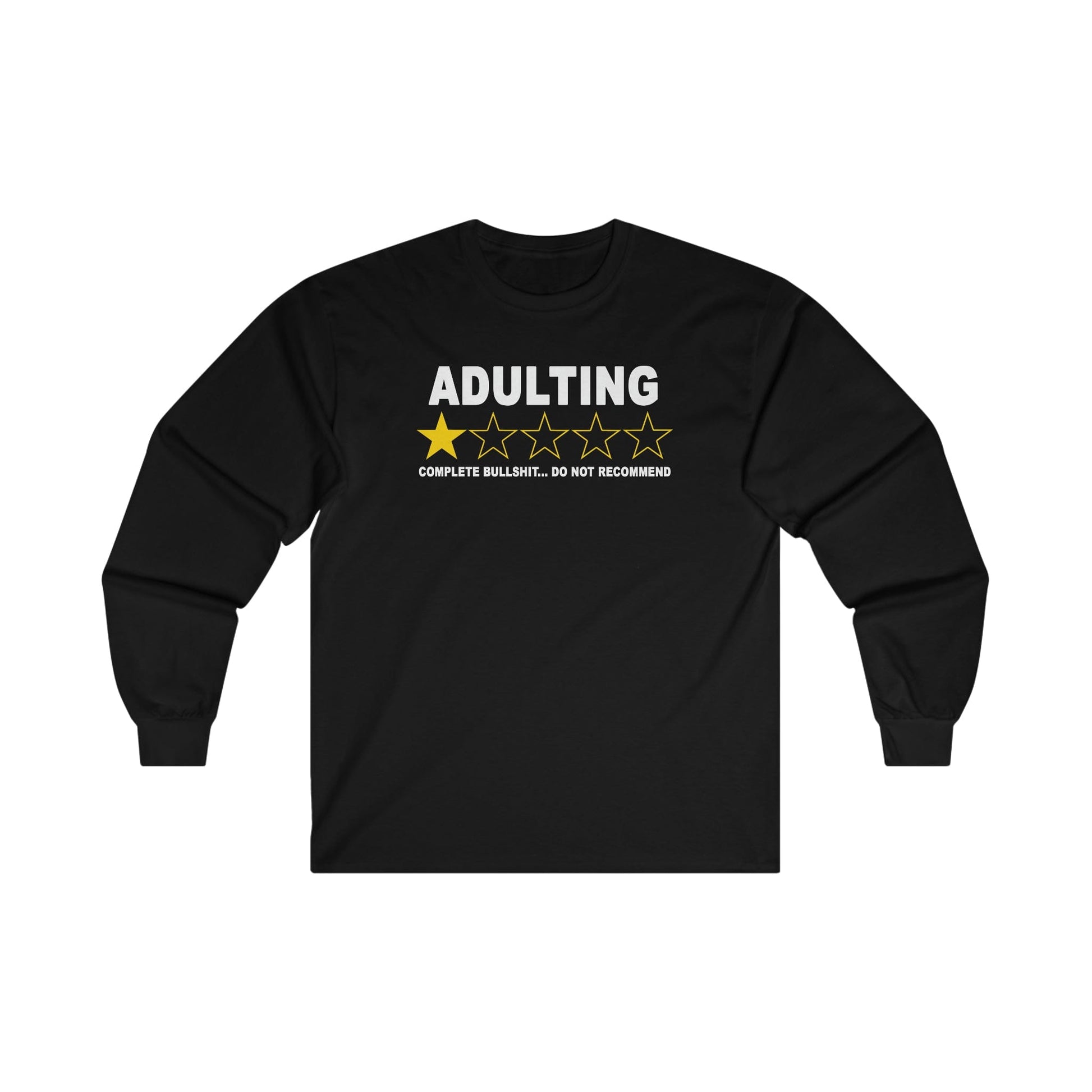 Adulting Do Not Recommend Long Sleeve Graphic Tees Australia S / Black Graphic T-Shirt Australia -  Cool Graphic T-Shirts Online -  Adulting Long Sleeve | Shirts With Longer Sleeves