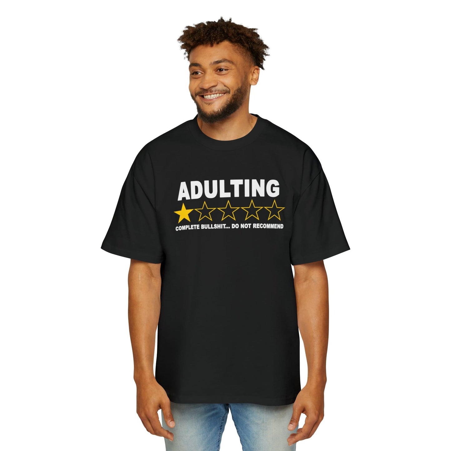 Adulting Do Not Recommend Oversized Tee Graphic Tees Australia Black / S Graphic T-Shirt Australia -  Cool Graphic T-Shirts Online -  Adulting Oversized Tee | Funny T-Shirts Australia