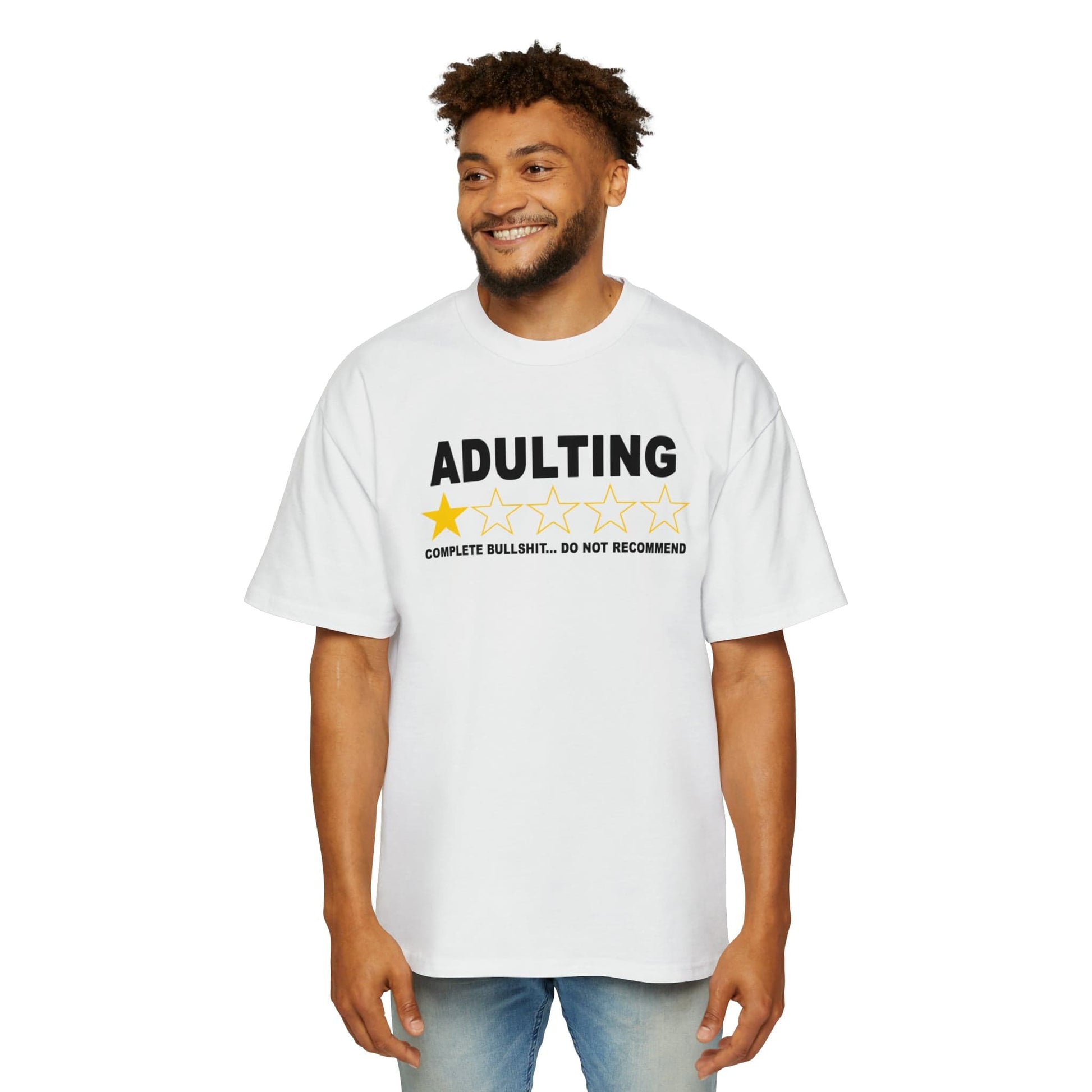 Adulting Do Not Recommend Oversized Tee Graphic Tees Australia White / S Graphic T-Shirt Australia -  Cool Graphic T-Shirts Online -  Adulting Oversized Tee | Funny T-Shirts Australia