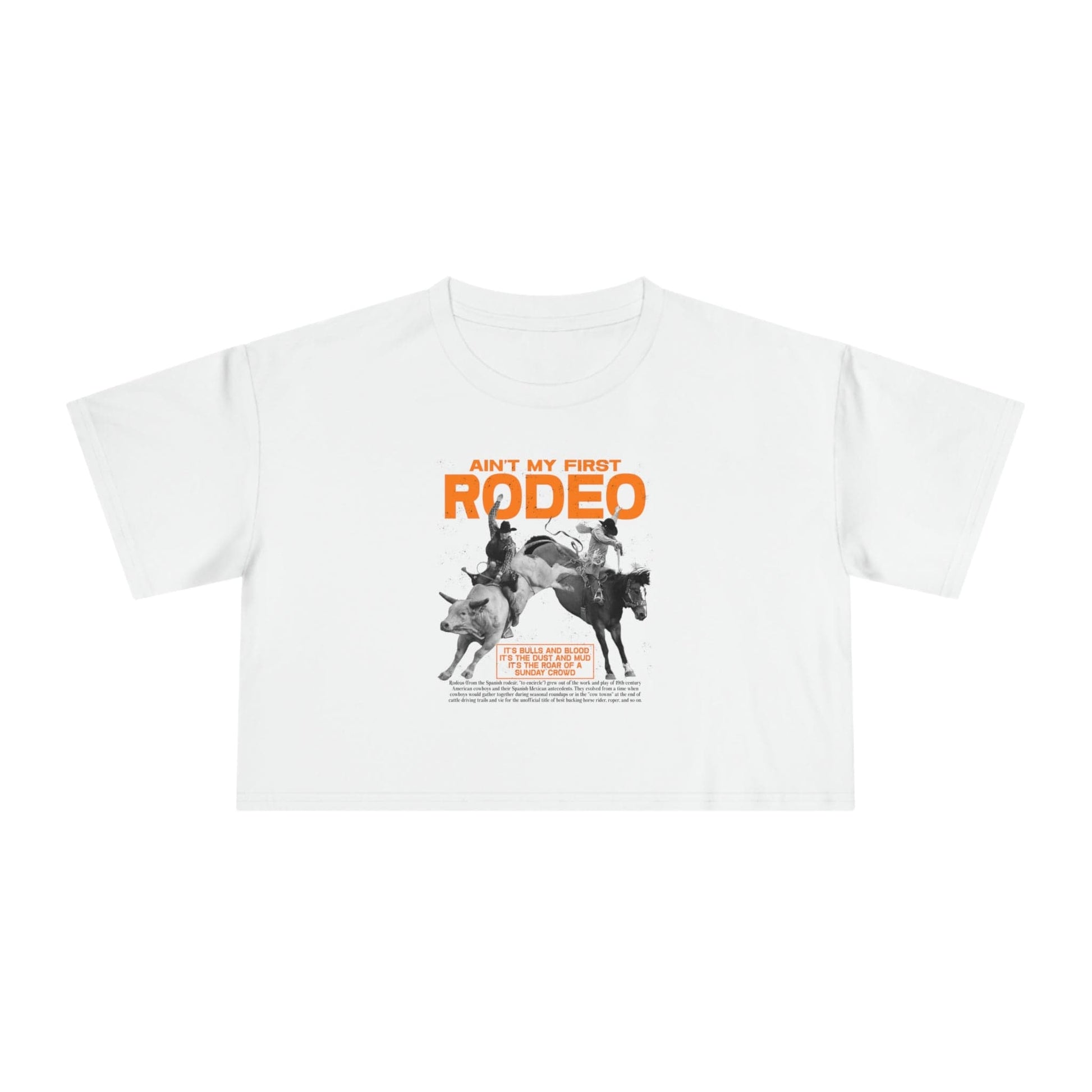 Aint My First Rodeo Crop Tee Graphic Tees Australia Graphic T-Shirt Australia -  Cool Graphic T-Shirts Online - 