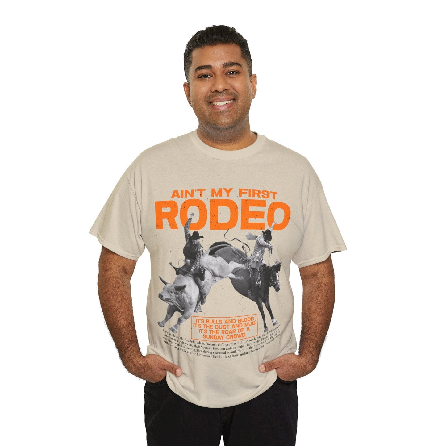 Aint My First Rodeo Graphic Tee Graphic Tees Australia Sand / S Graphic T-Shirt Australia -  Cool Graphic T-Shirts Online -  Aint My First Rodeo T-Shirt | Graphic T-Shirts Australia