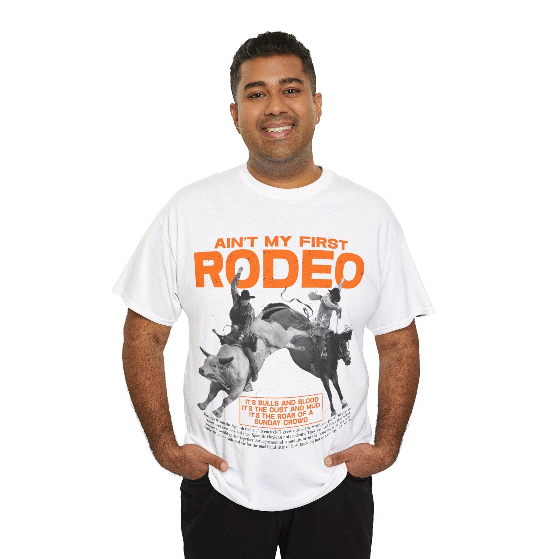 Aint My First Rodeo Graphic Tee Graphic Tees Australia White / S Graphic T-Shirt Australia -  Cool Graphic T-Shirts Online -  Aint My First Rodeo T-Shirt | Graphic T-Shirts Australia