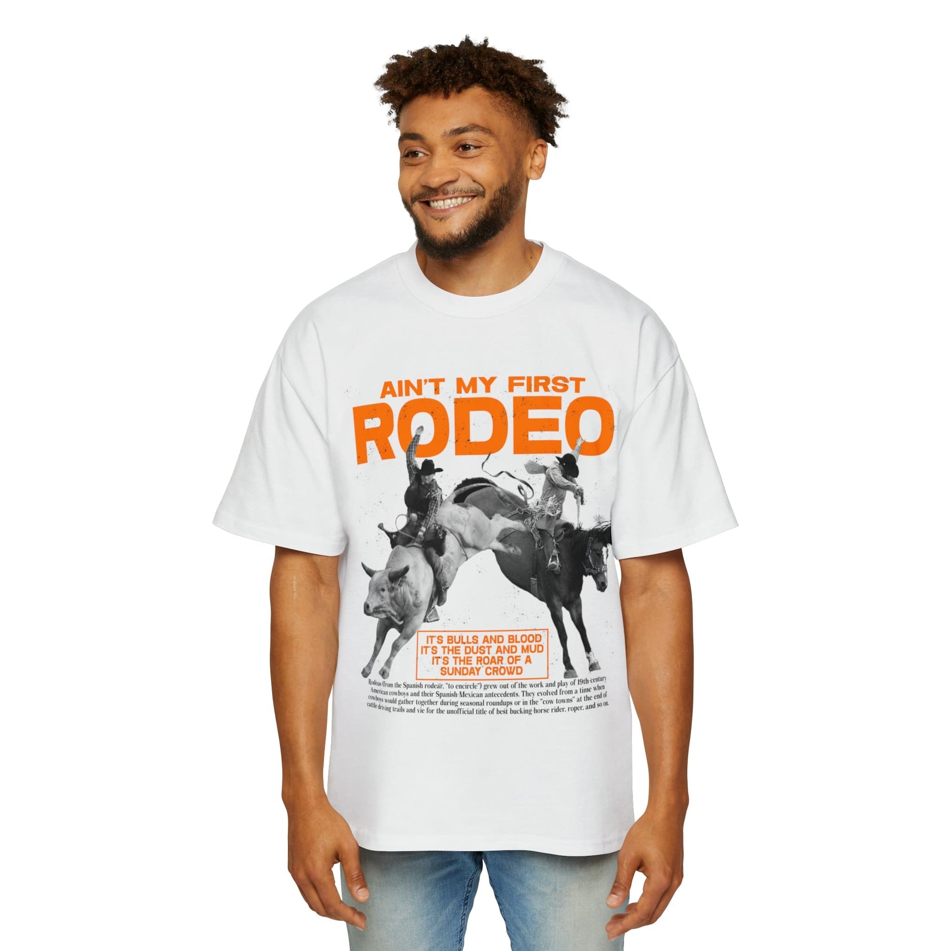 Aint My First Rodeo Oversized Tee Graphic Tees Australia White / S Graphic T-Shirt Australia -  Cool Graphic T-Shirts Online - 