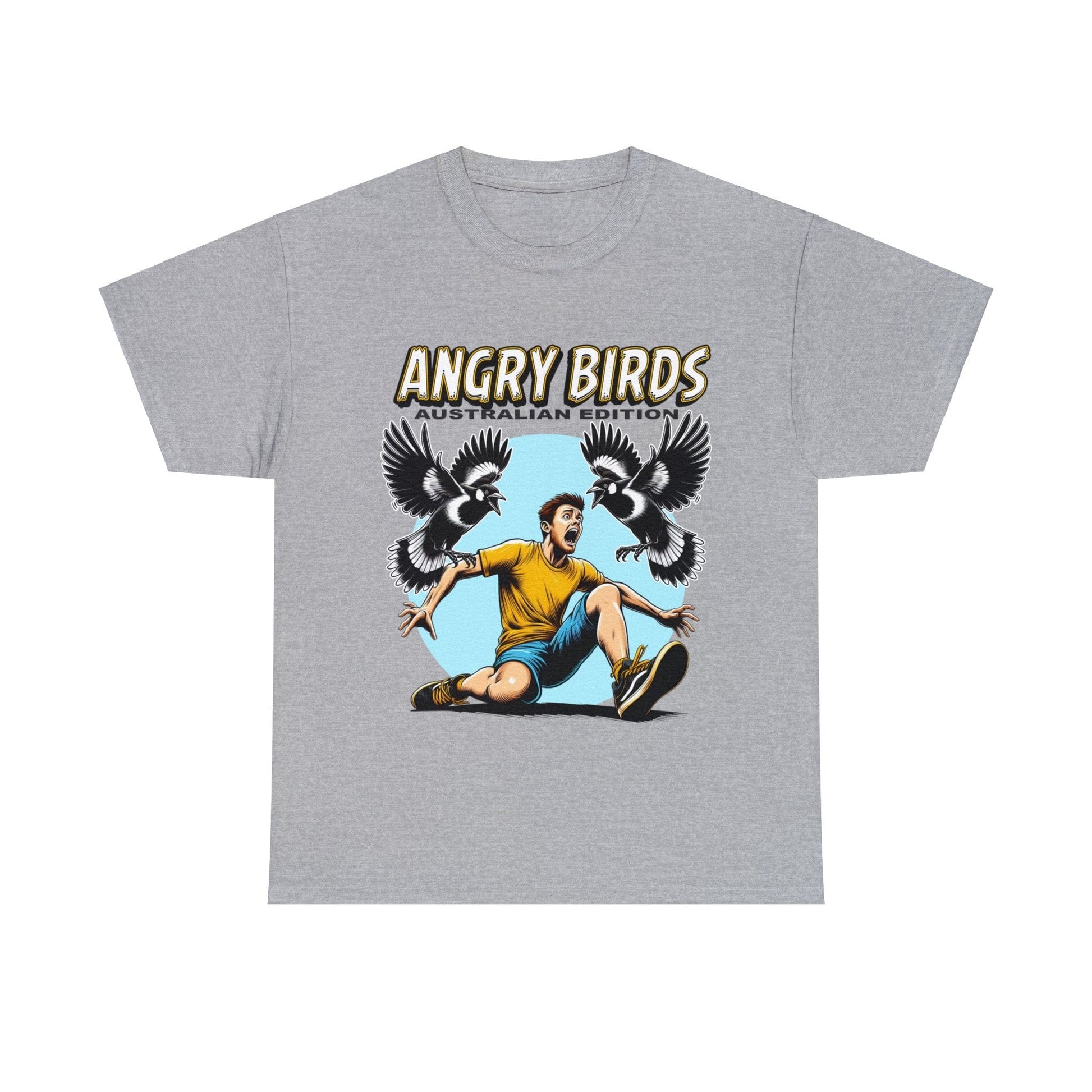 Angy Birds Aussie Edition Graphic Tee Graphic Tees Australia Sport Grey / S Graphic T-Shirt Australia -  Cool Graphic T-Shirts Online - 