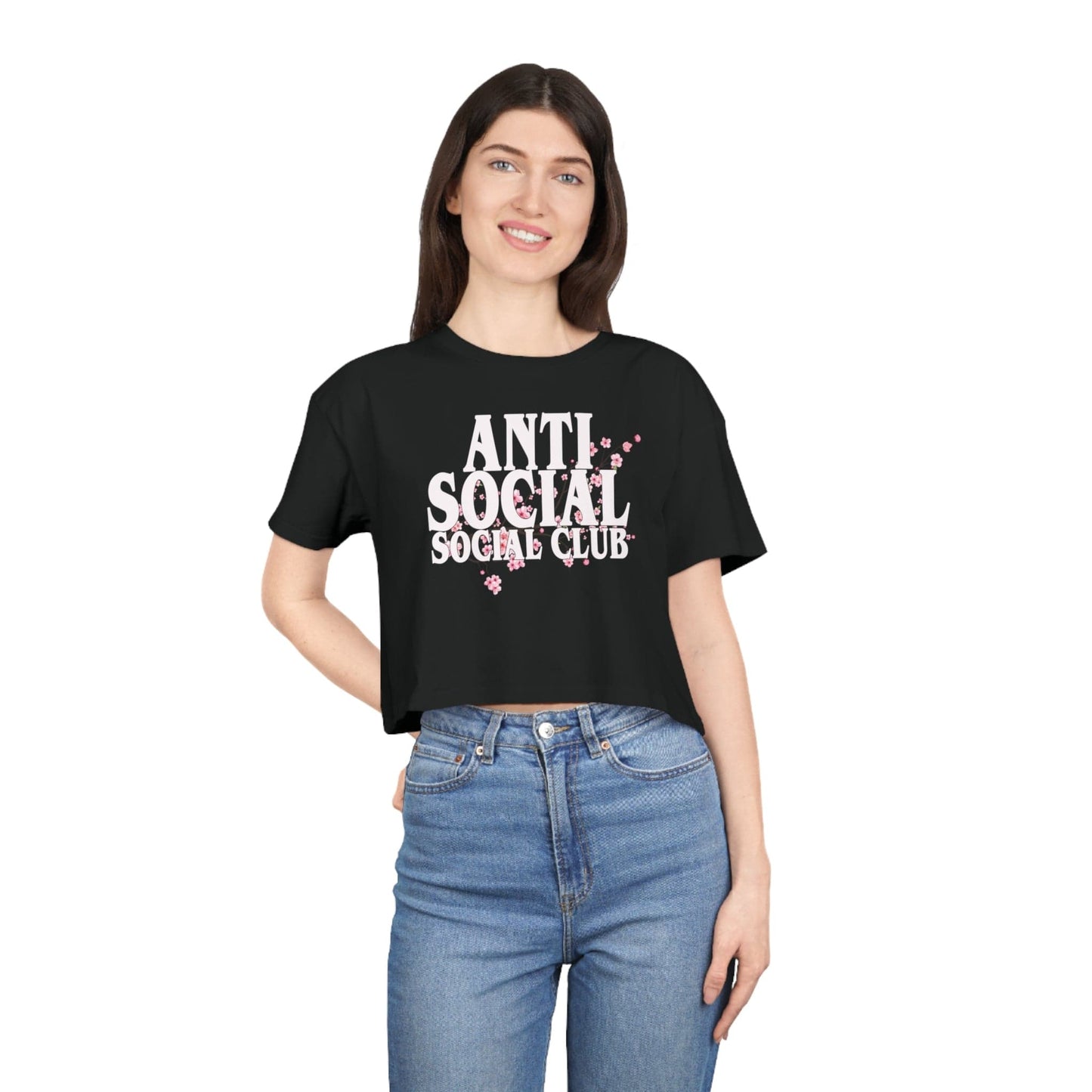 Anti Social Social Club Crop Tee Graphic Tees Australia Black / XS Graphic T-Shirt Australia -  Cool Graphic T-Shirts Online - 