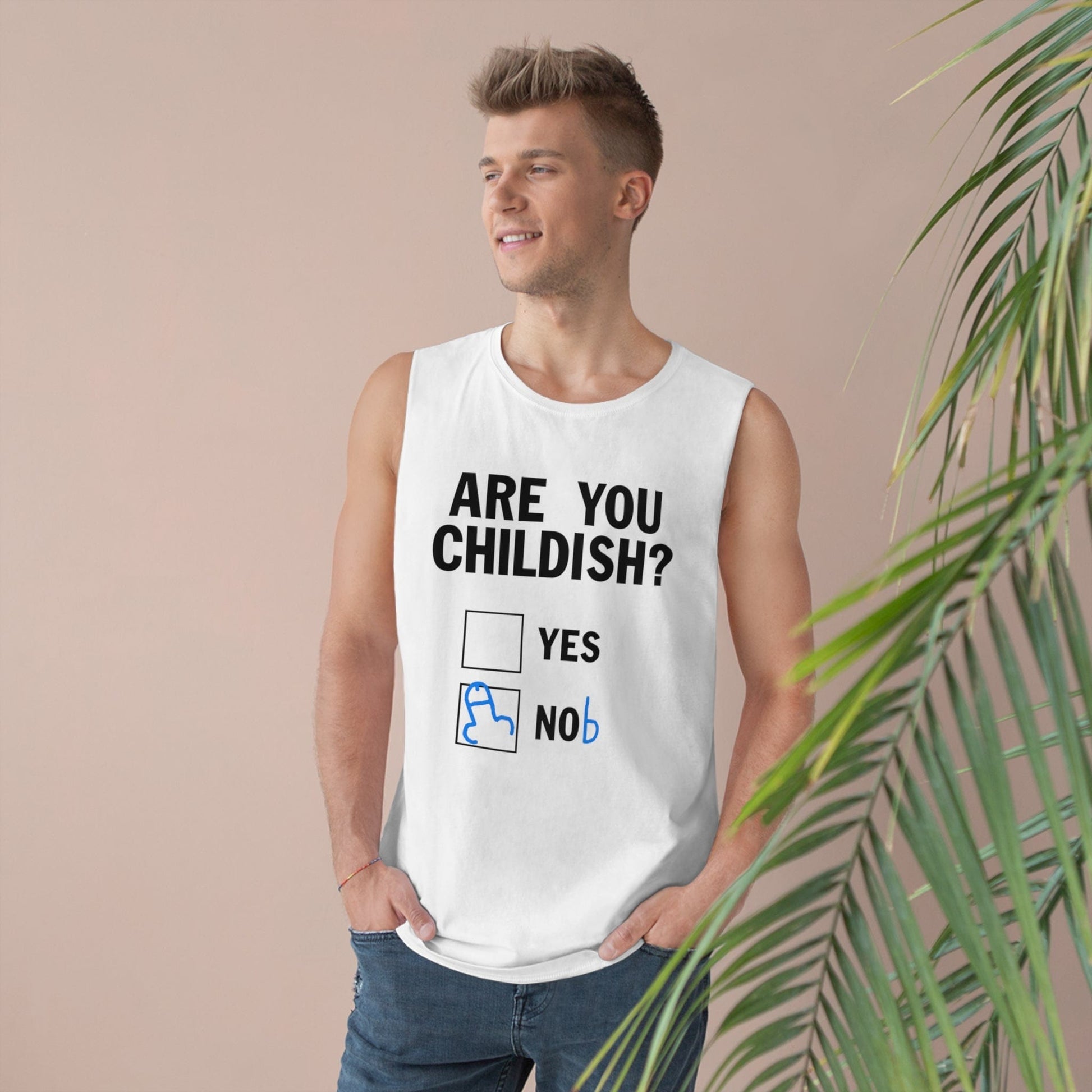 Are You Childish Tank Top Graphic Tees Australia White / XS Graphic T-Shirt Australia -  Cool Graphic T-Shirts Online -  Are You Childish Tank Top | Funny Tank Tops Australia