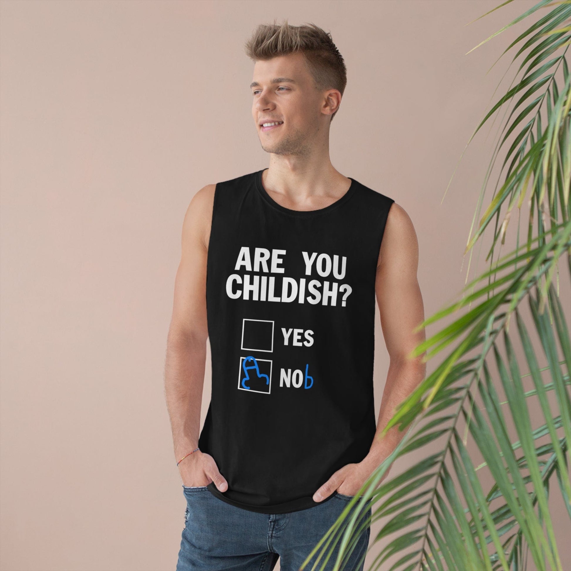 Are You Childish Tank Top Graphic Tees Australia Black / XS Graphic T-Shirt Australia -  Cool Graphic T-Shirts Online -  Are You Childish Tank Top | Funny Tank Tops Australia