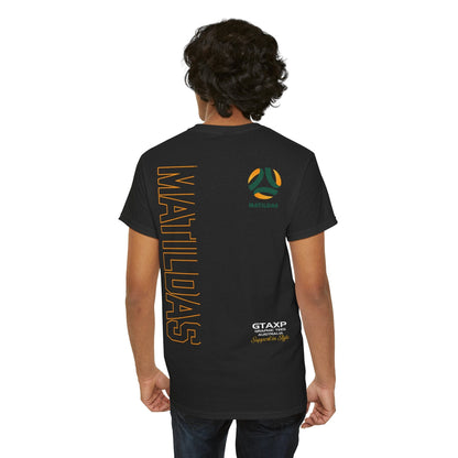 Aussie Matildas Duo Graphic Tee Graphic Tees Australia Black / S Graphic T-Shirt Australia -  Cool Graphic T-Shirts Online -  Aussie Matildas Duo T-Shirt | Aussie Matildas Merchandise