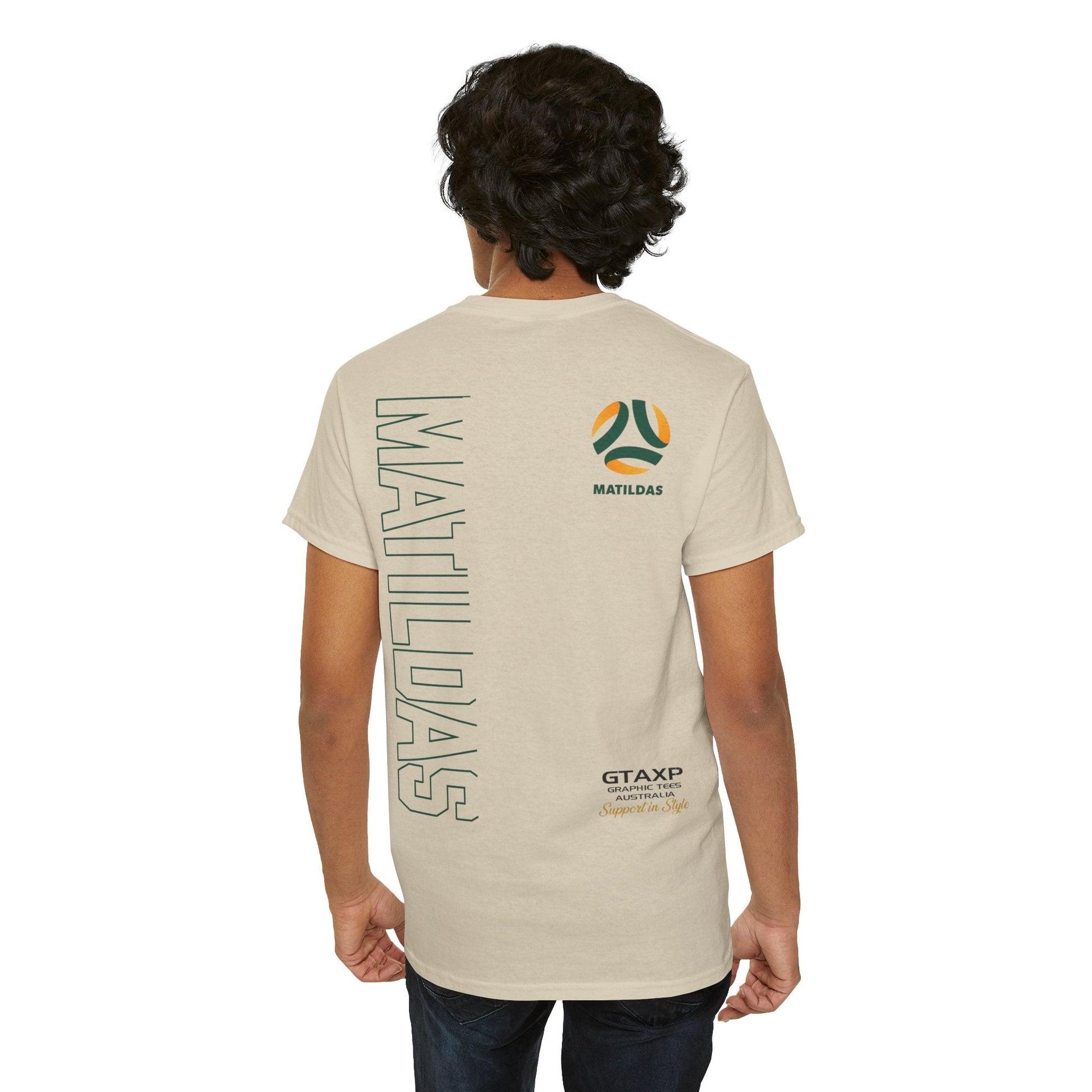 Aussie Matildas Duo Graphic Tee Graphic Tees Australia Sand / S Graphic T-Shirt Australia -  Cool Graphic T-Shirts Online -  Aussie Matildas Duo T-Shirt | Aussie Matildas Merchandise