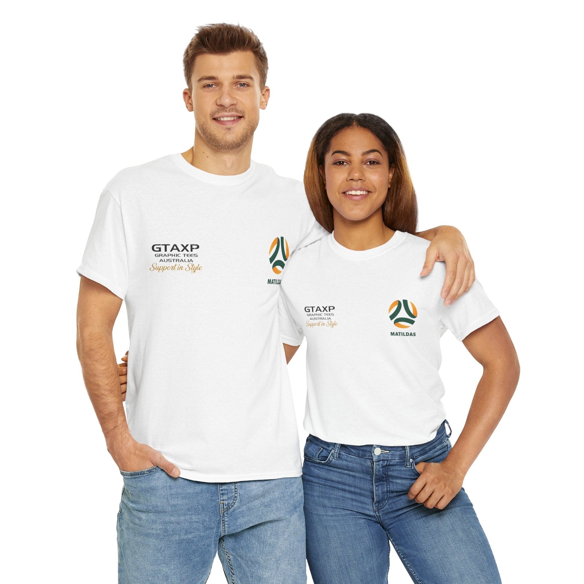 Aussie Matildas Duo Graphic Tee Graphic Tees Australia Graphic T-Shirt Australia -  Cool Graphic T-Shirts Online -  Aussie Matildas Duo T-Shirt | Aussie Matildas Merchandise