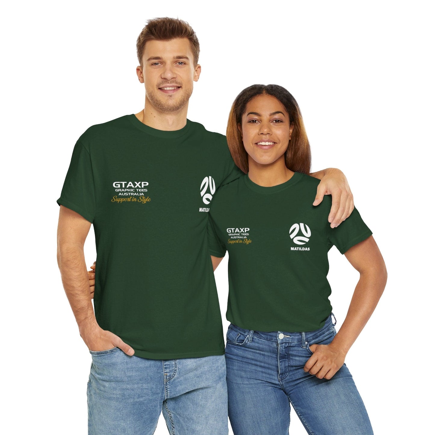 Aussie Matildas Duo Graphic Tee Graphic Tees Australia Graphic T-Shirt Australia -  Cool Graphic T-Shirts Online -  Aussie Matildas Duo T-Shirt | Aussie Matildas Merchandise