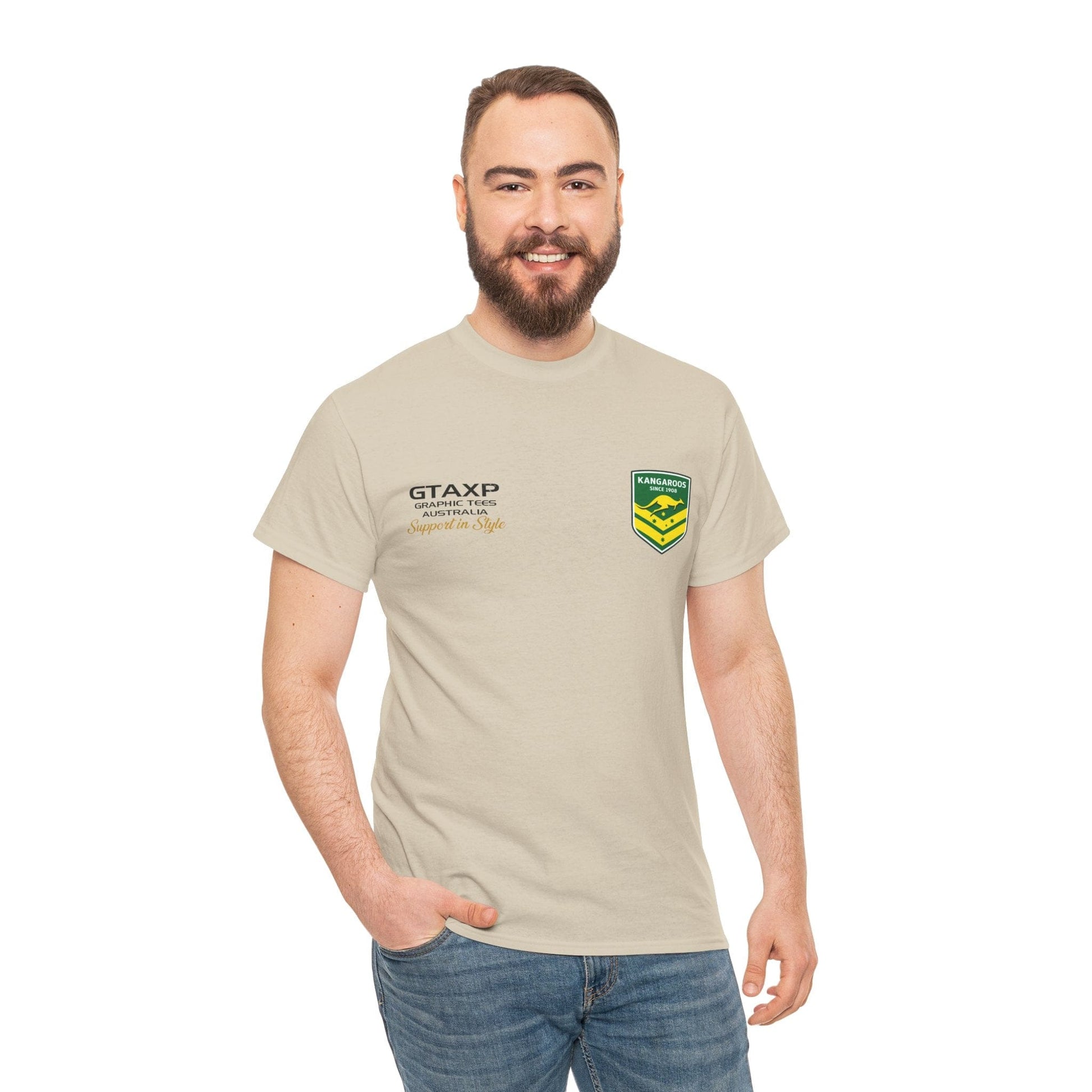 Australia Kangaroos World Cup Graphic Tee Graphic Tees Australia Graphic T-Shirt Australia -  Cool Graphic T-Shirts Online -  Australia Kangaroos World Cup T-Shirt | Rugby League World Cup Merch