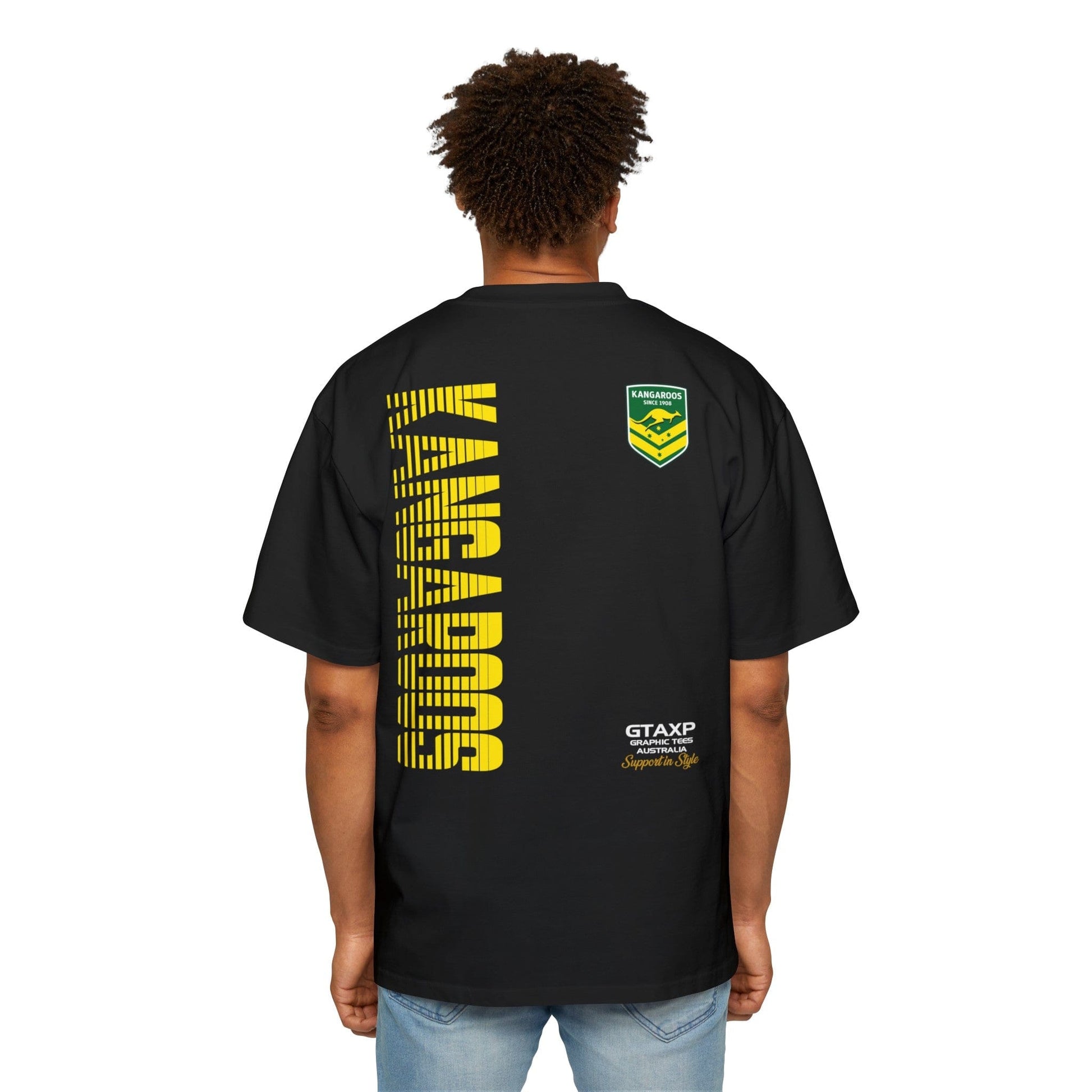 Australia Kangaroos World Cup Oversized Tee Graphic Tees Australia Black / S Graphic T-Shirt Australia -  Cool Graphic T-Shirts Online -  Australia Kangaroos World Cup Oversized Tee | World Cup T-Shirts