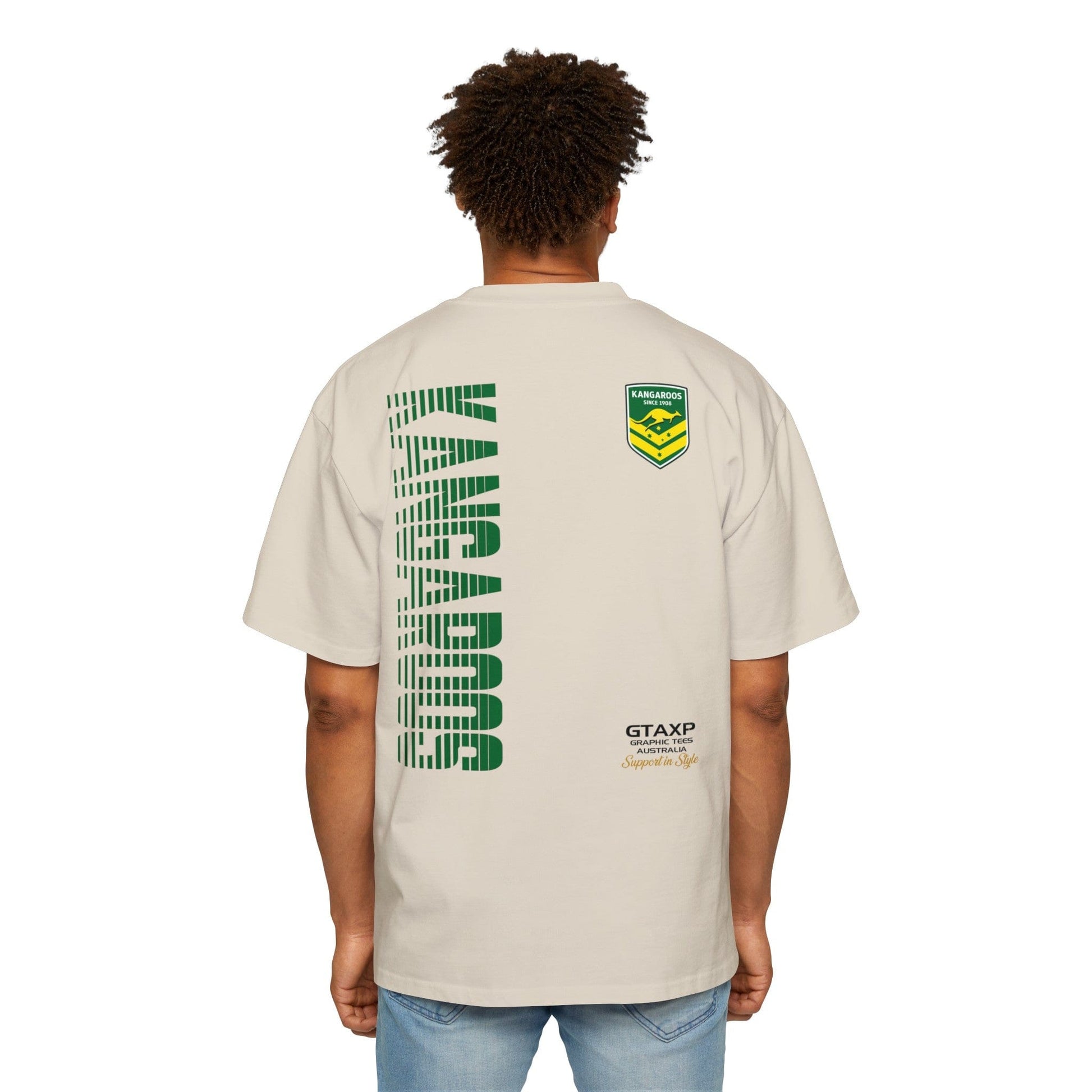 Australia Kangaroos World Cup Oversized Tee Graphic Tees Australia Ecru / S Graphic T-Shirt Australia -  Cool Graphic T-Shirts Online -  Australia Kangaroos World Cup Oversized Tee | World Cup T-Shirts