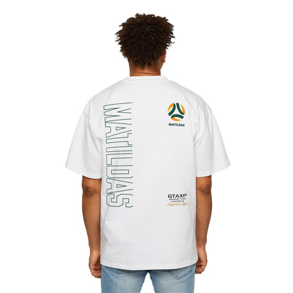 Australian Matildas Duo Oversized Tee Graphic Tees Australia White / S Graphic T-Shirt Australia -  Cool Graphic T-Shirts Online -  Australian Matildas Duo Oversized Tee | Matildas Merchandise