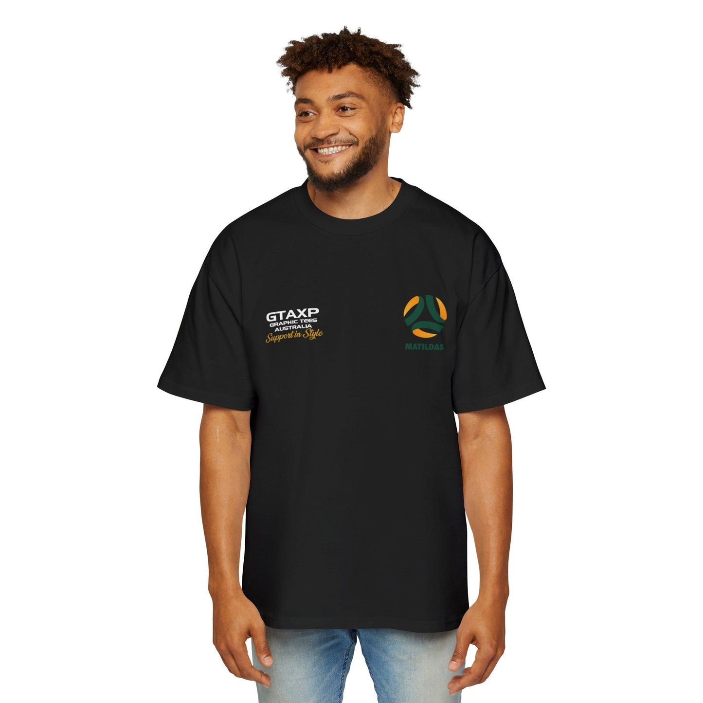 Australian Matildas Duo Oversized Tee Graphic Tees Australia Graphic T-Shirt Australia -  Cool Graphic T-Shirts Online -  Australian Matildas Duo Oversized Tee | Matildas Merchandise