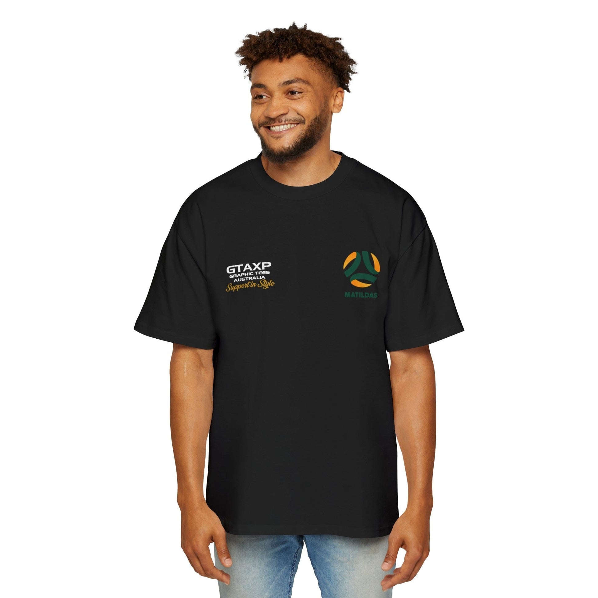 Australian Matildas Duo Oversized Tee Graphic Tees Australia Graphic T-Shirt Australia -  Cool Graphic T-Shirts Online -  Australian Matildas Duo Oversized Tee | Matildas Merchandise