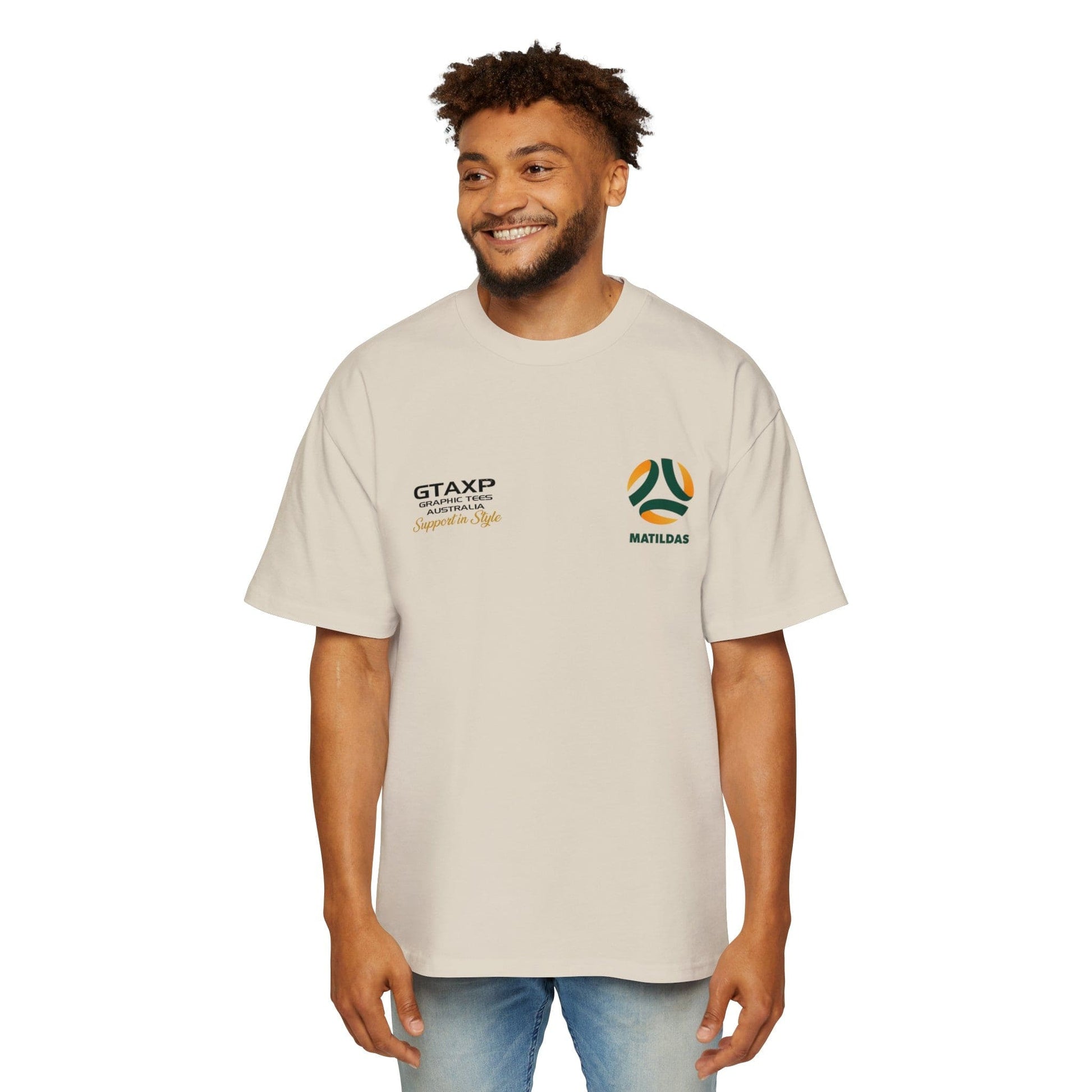 Australian Matildas Duo Oversized Tee Graphic Tees Australia Graphic T-Shirt Australia -  Cool Graphic T-Shirts Online -  Australian Matildas Duo Oversized Tee | Matildas Merchandise