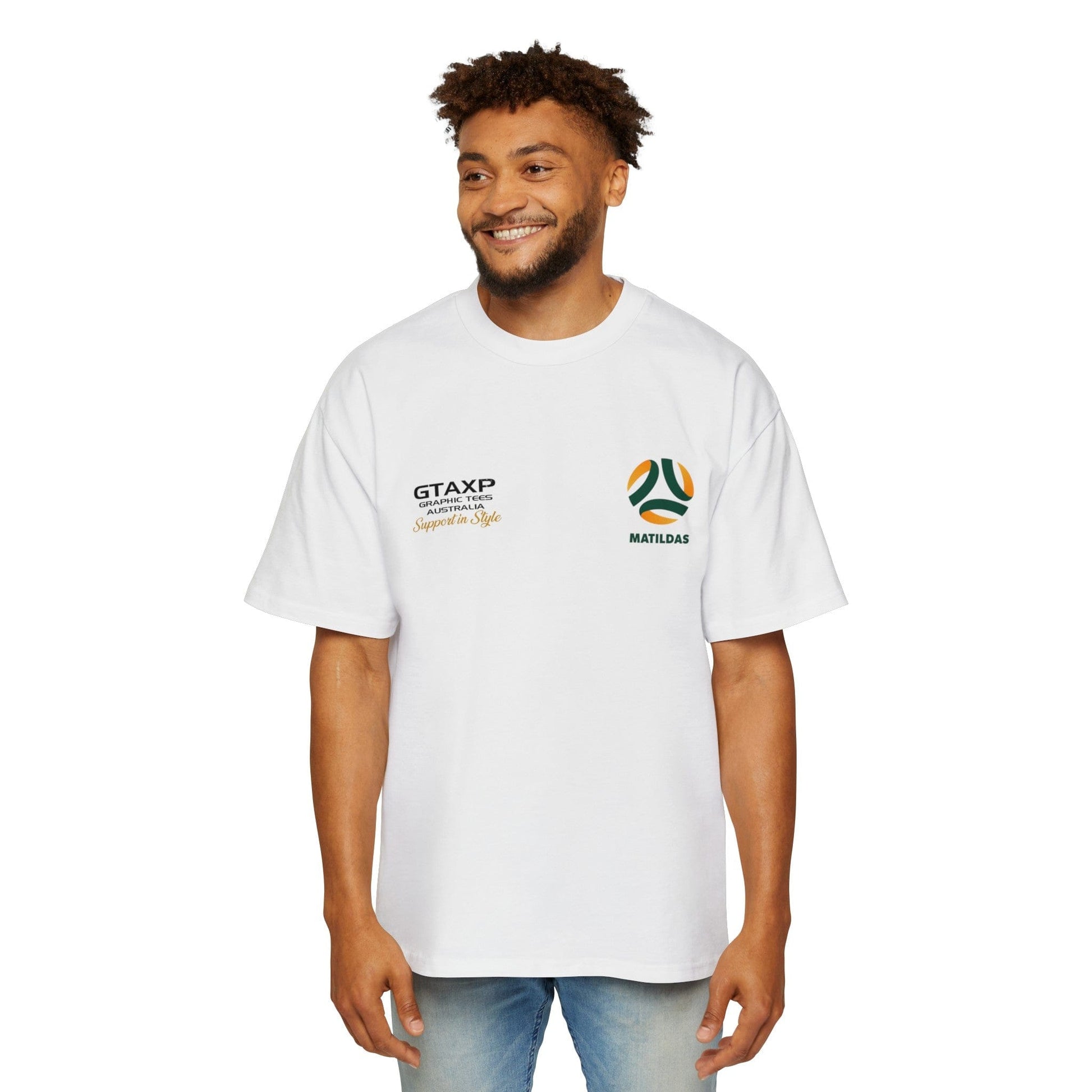 Australian Matildas Duo Oversized Tee Graphic Tees Australia Graphic T-Shirt Australia -  Cool Graphic T-Shirts Online -  Australian Matildas Duo Oversized Tee | Matildas Merchandise