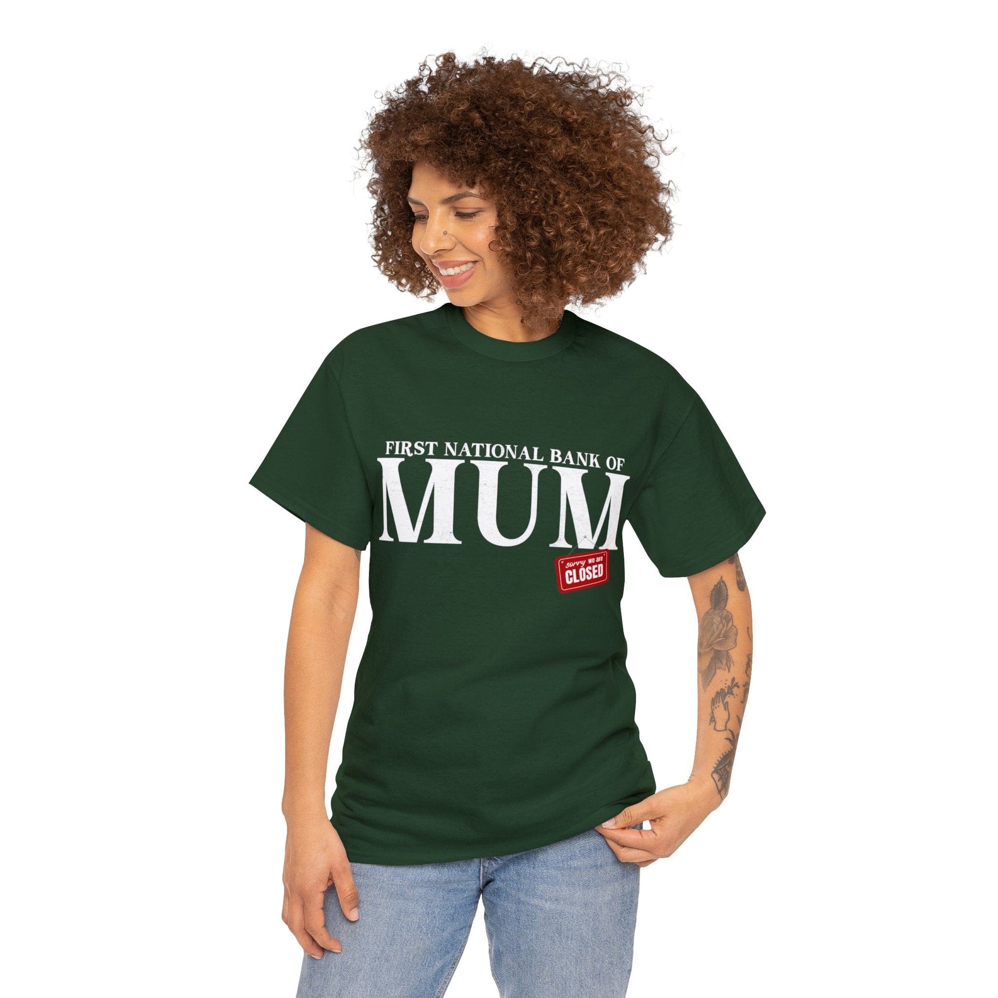 Bank Of Mum Graphic Tee Graphic Tees Australia Forest Green / S Graphic T-Shirt Australia -  Cool Graphic T-Shirts Online -  Bank Of Mum T-Shirt | Funny T-Shirts Australia