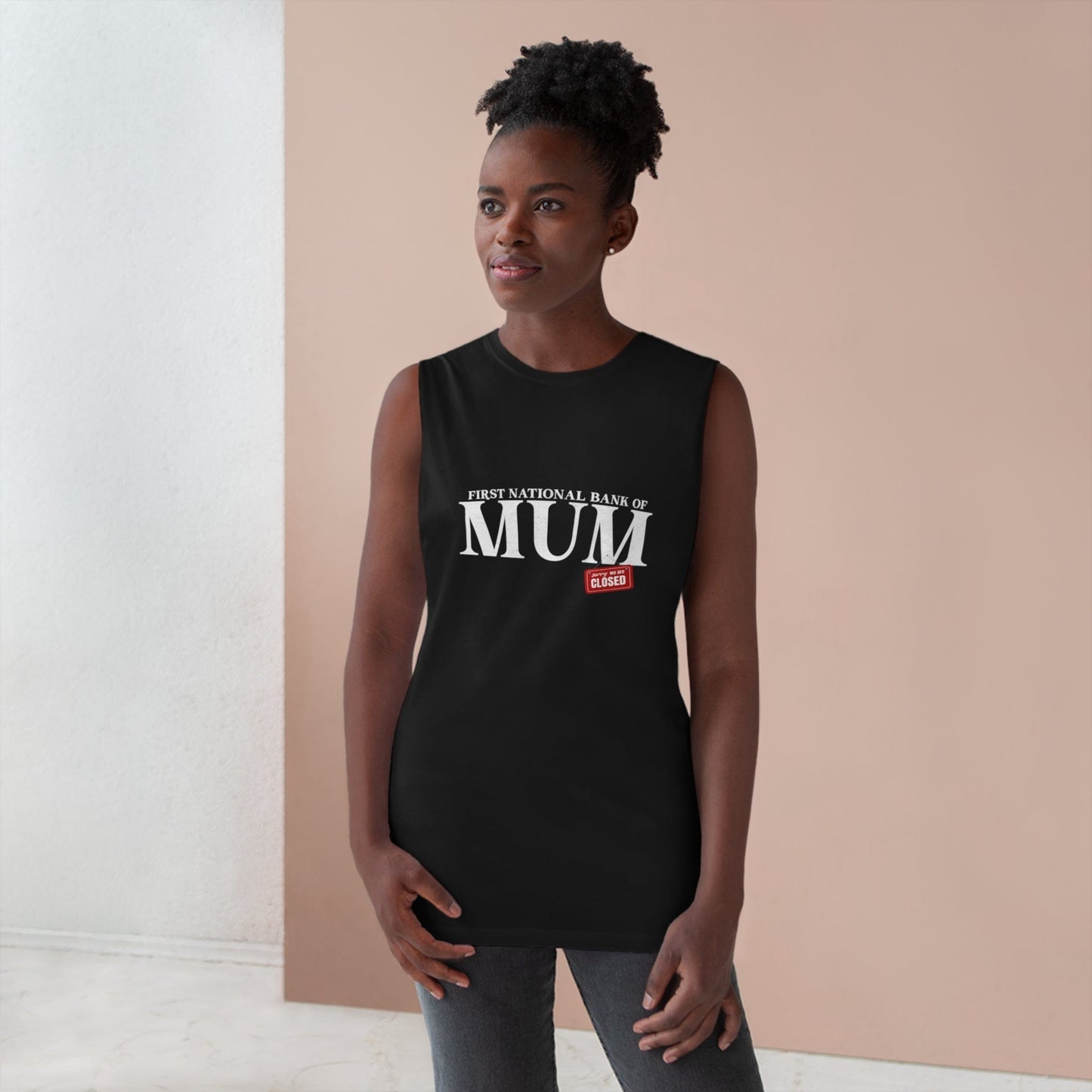 Bank Of Mum Tank Top Graphic Tees Australia Black / XS Graphic T-Shirt Australia -  Cool Graphic T-Shirts Online -  Bank Of Mum Tank Top | Graphic Tank Tops & Singlets