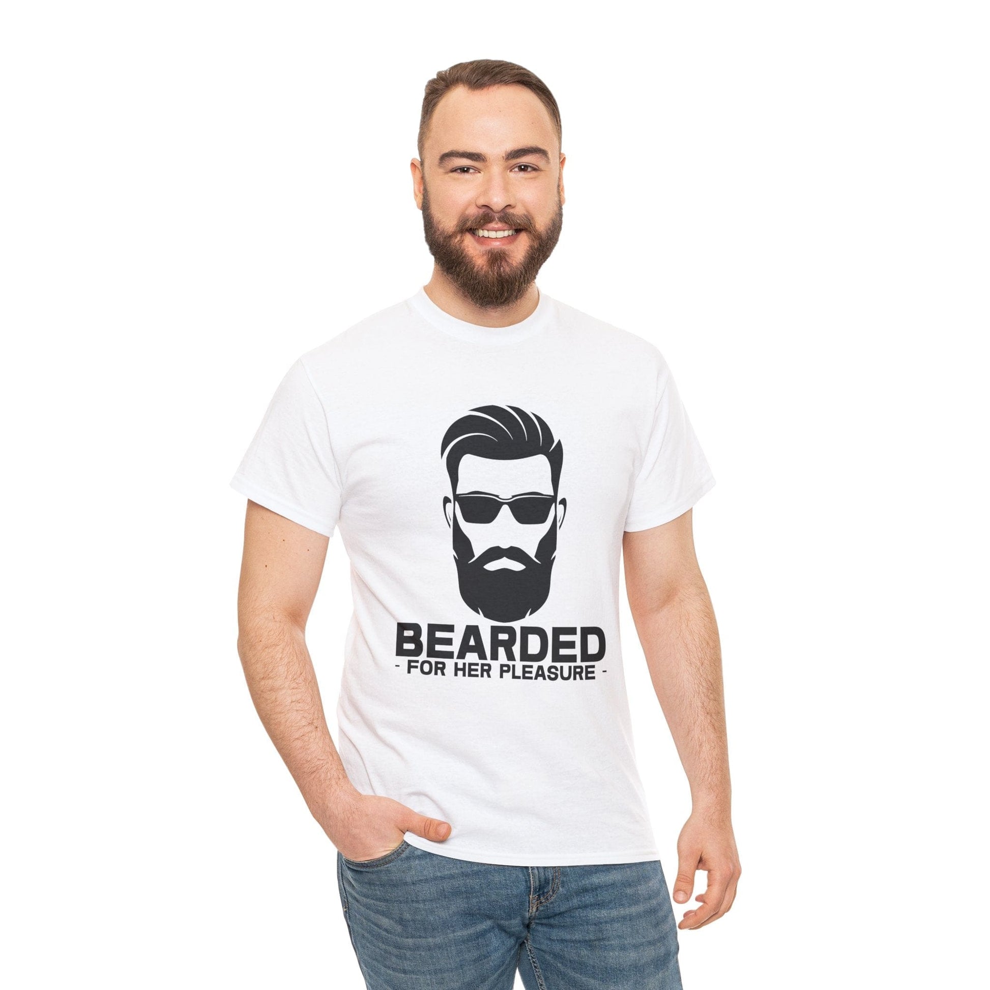 Bearded For Her Pleasure Graphic Tee Graphic Tees Australia White / S Graphic T-Shirt Australia -  Cool Graphic T-Shirts Online -  Bearded For Her Pleasure T-Shirt | Funny Graphic T-Shirts Australia