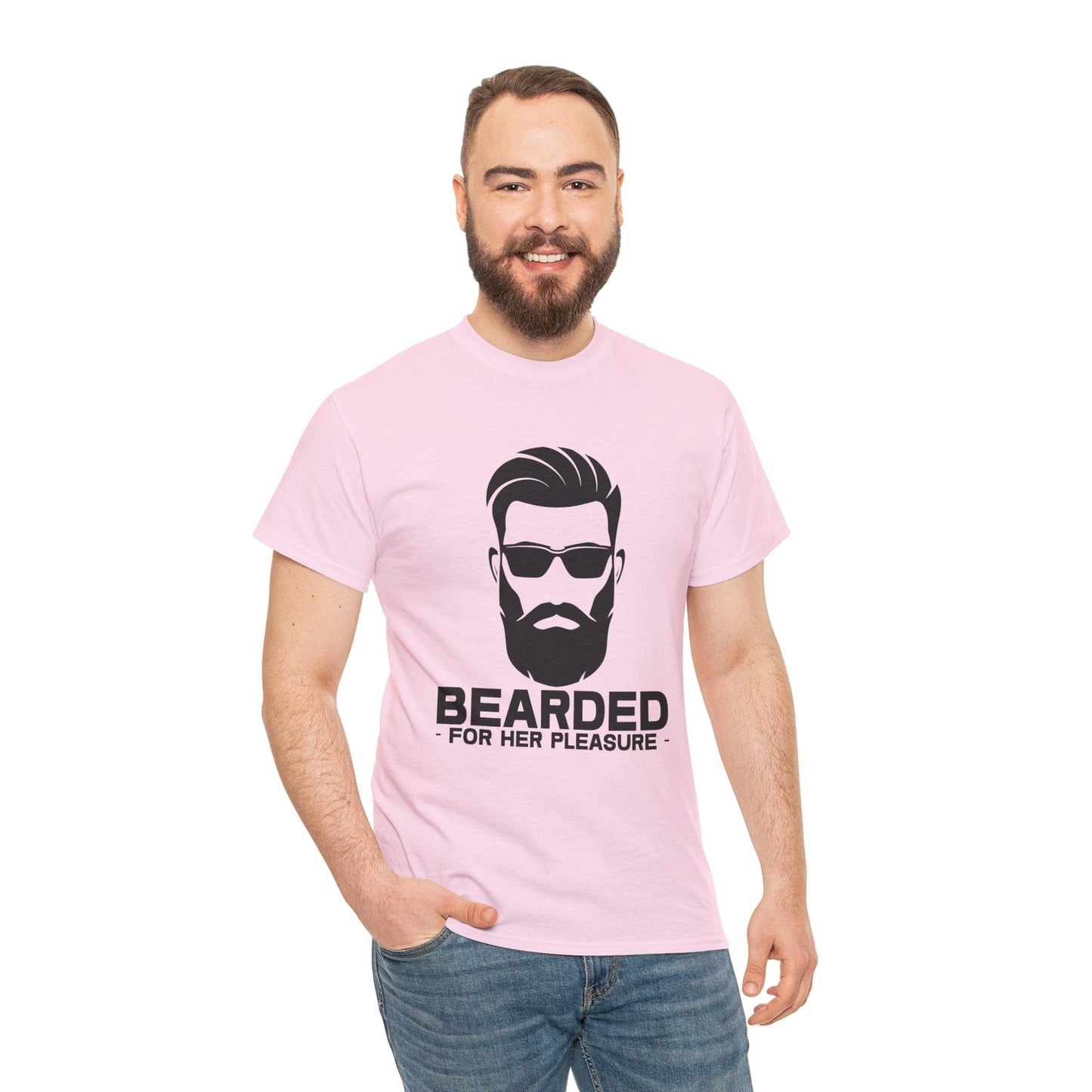 Bearded For Her Pleasure Graphic Tee Graphic Tees Australia Light Pink / S Graphic T-Shirt Australia -  Cool Graphic T-Shirts Online -  Bearded For Her Pleasure T-Shirt | Funny Graphic T-Shirts Australia