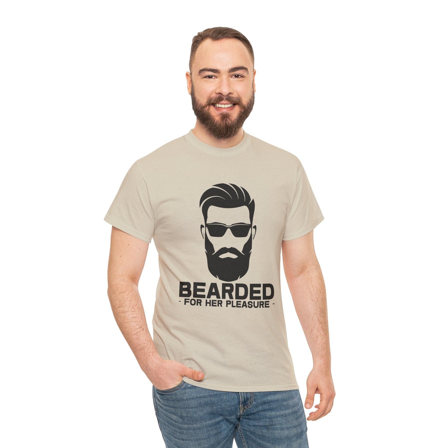 Bearded For Her Pleasure Graphic Tee Graphic Tees Australia Sand / S Graphic T-Shirt Australia -  Cool Graphic T-Shirts Online -  Bearded For Her Pleasure T-Shirt | Funny Graphic T-Shirts Australia