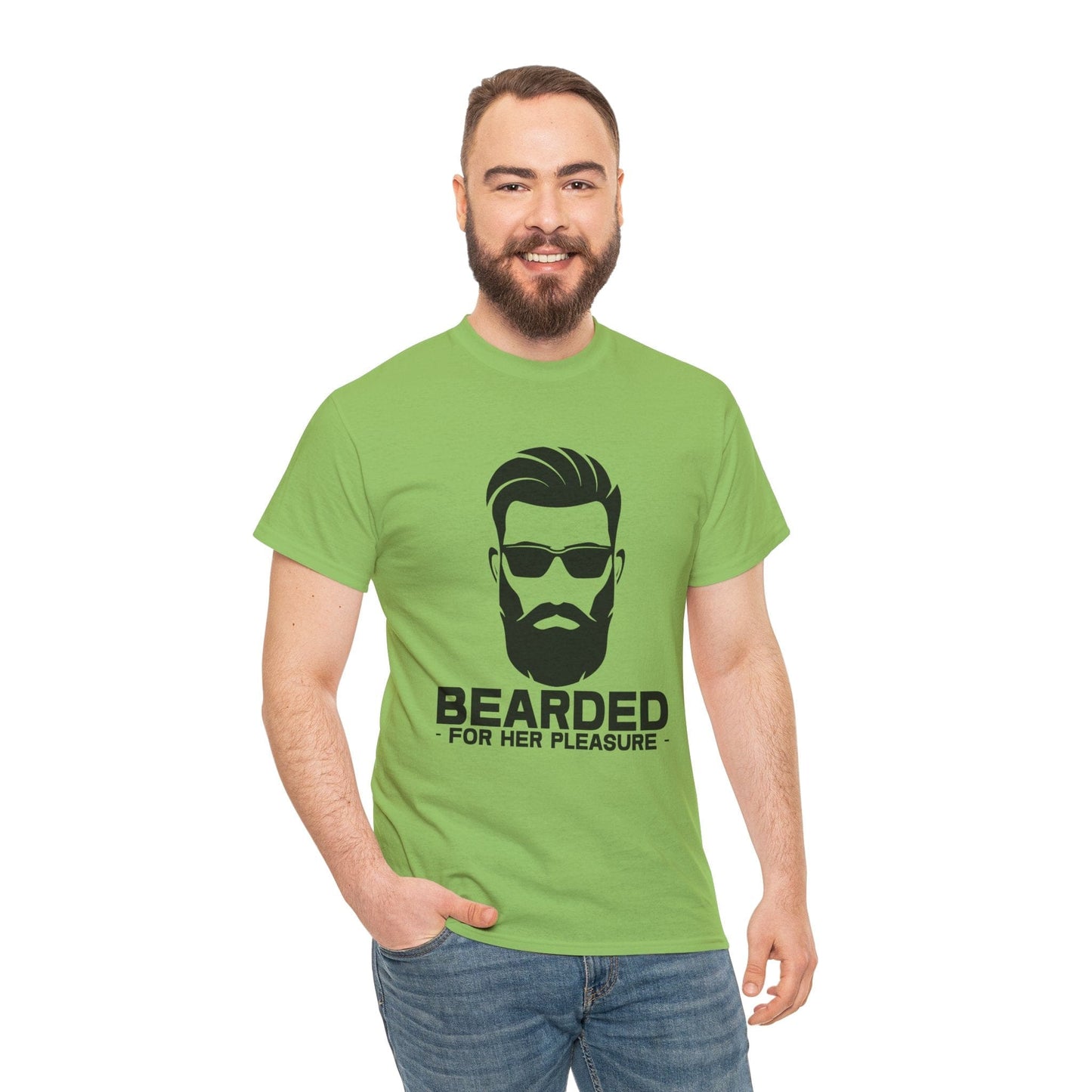 Bearded For Her Pleasure Graphic Tee Graphic Tees Australia Lime / S Graphic T-Shirt Australia -  Cool Graphic T-Shirts Online -  Bearded For Her Pleasure T-Shirt | Funny Graphic T-Shirts Australia