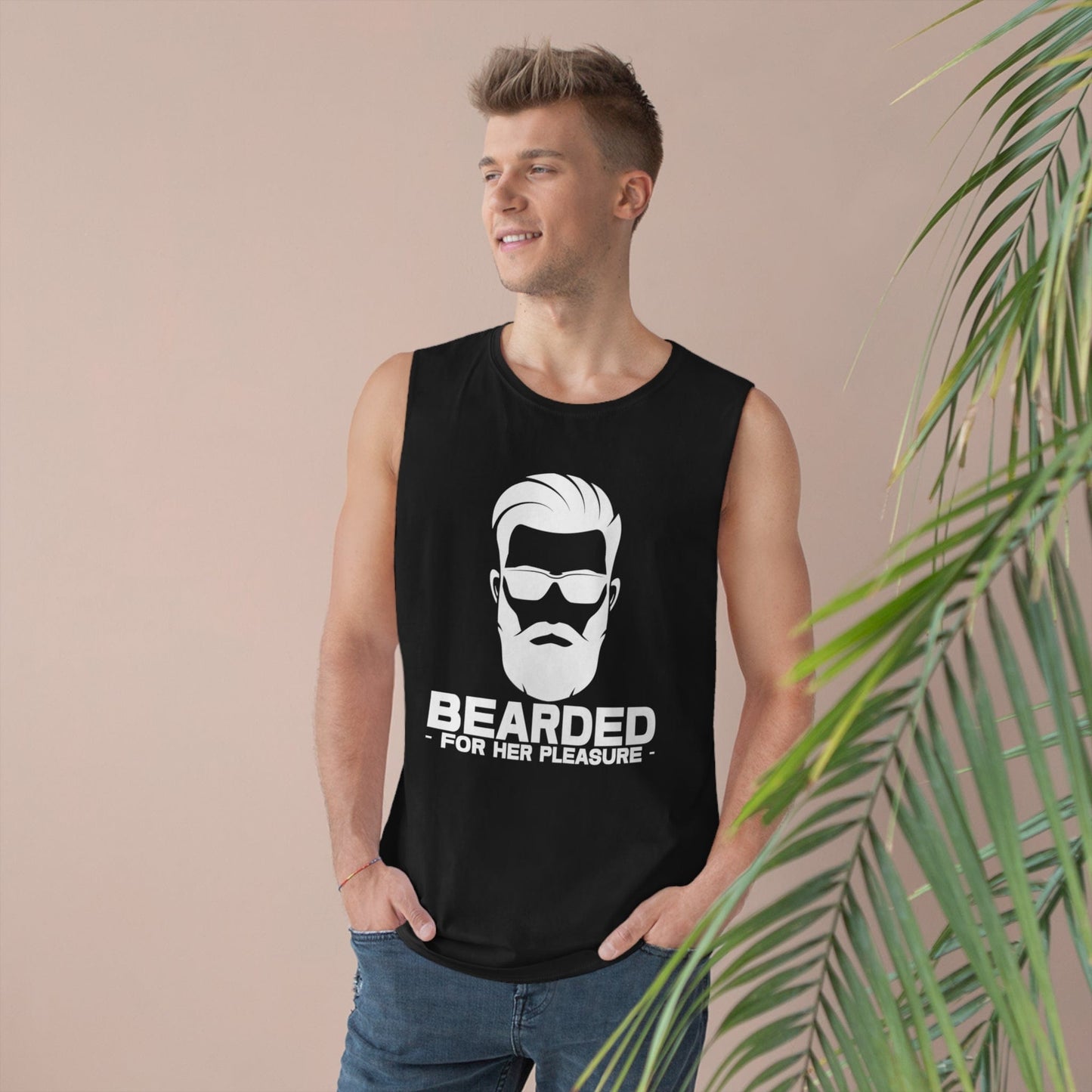 Bearded For Her Pleasure Tank Top Graphic Tees Australia Black / XS Graphic T-Shirt Australia -  Cool Graphic T-Shirts Online - 