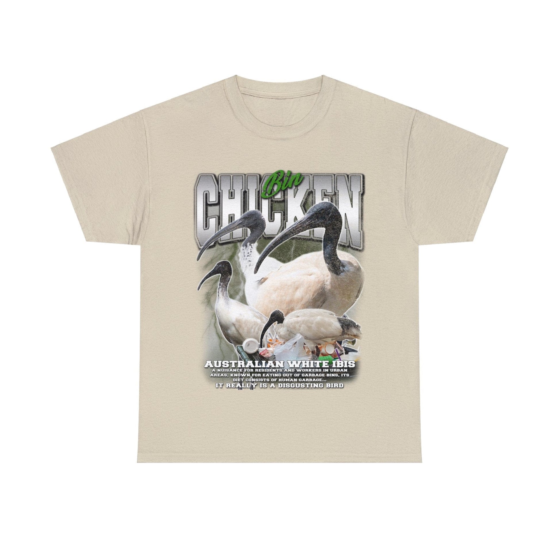 Bin Chicken Vintage Graphic Tee Graphic Tees Australia Sand / S Graphic T-Shirt Australia -  Cool Graphic T-Shirts Online -  Bin Chicken Vintage T-Shirt | Retro & Vintage T-Shirts Australia