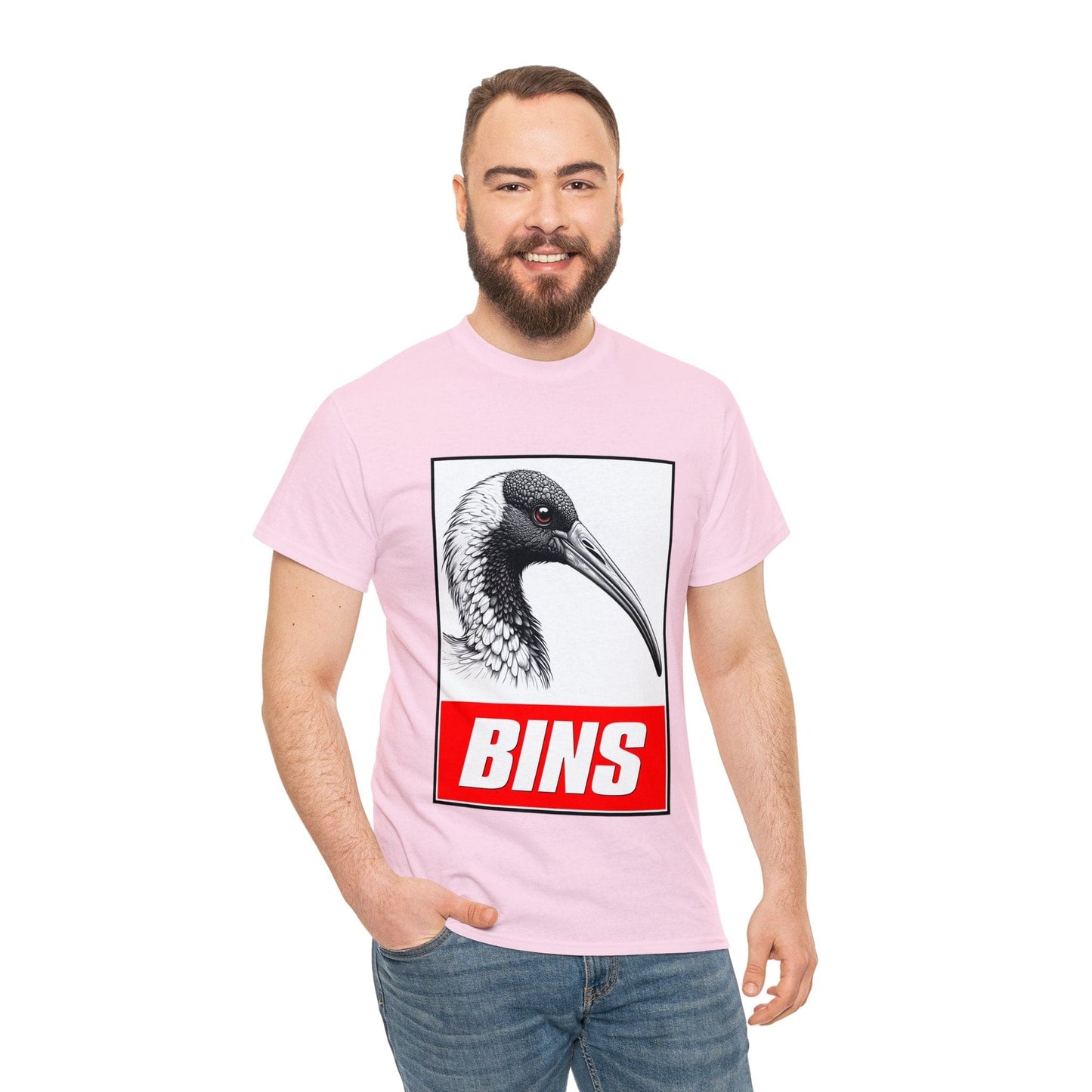 Bins Bin Chicken Graphic Tee Graphic Tees Australia Light Pink / S Graphic T-Shirt Australia -  Cool Graphic T-Shirts Online -  Bins Bin Chicken Graphic Tee | Funny T-Shirts Australia