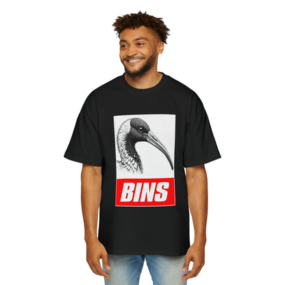 Bins Bin Chicken Oversized Tee Graphic Tees Australia Black / S Graphic T-Shirt Australia -  Cool Graphic T-Shirts Online -  Bins Bin Chicken Oversized Tee | Funny T-Shirts Australia