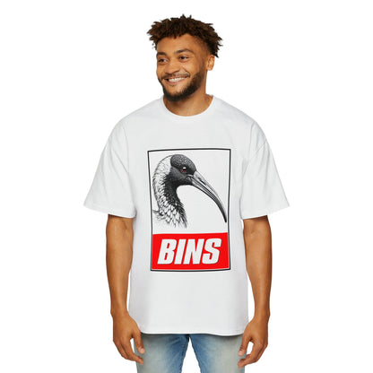 Bins Bin Chicken Oversized Tee Graphic Tees Australia White / S Graphic T-Shirt Australia -  Cool Graphic T-Shirts Online -  Bins Bin Chicken Oversized Tee | Funny T-Shirts Australia