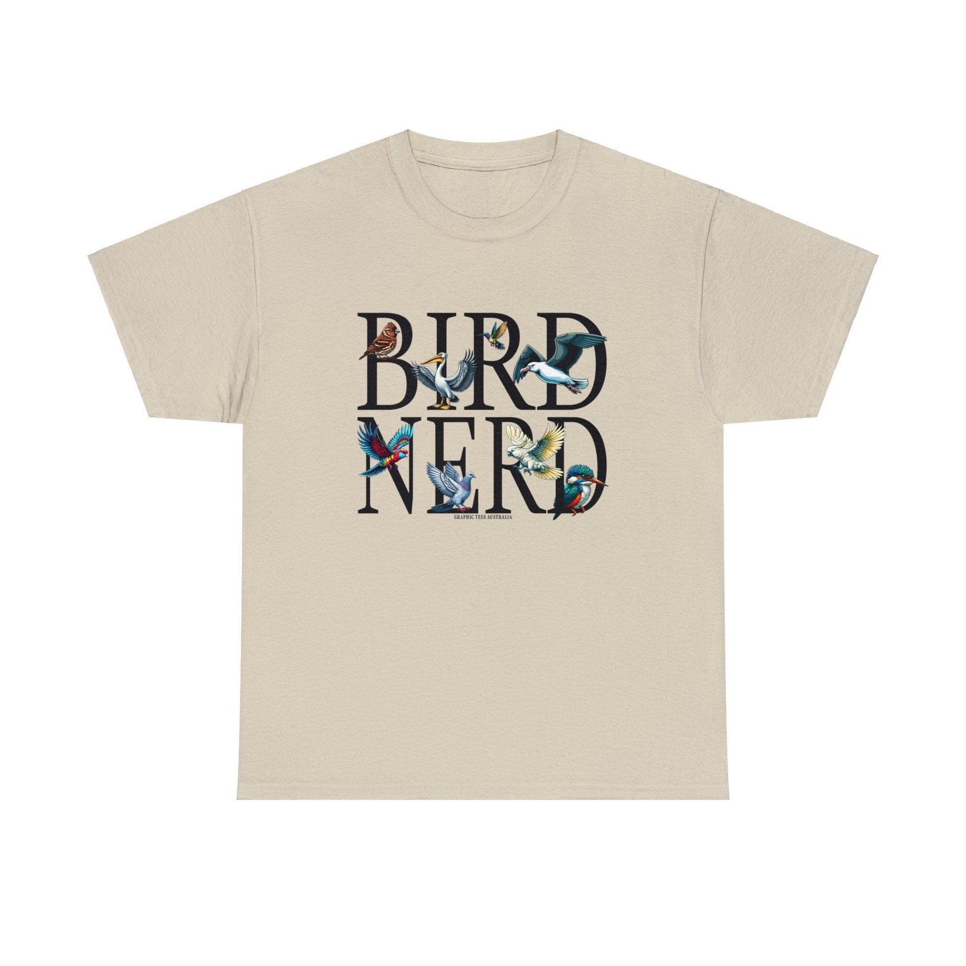 Bird Nerd Graphic Tee Graphic Tees Australia Sand / S Graphic T-Shirt Australia -  Cool Graphic T-Shirts Online - 