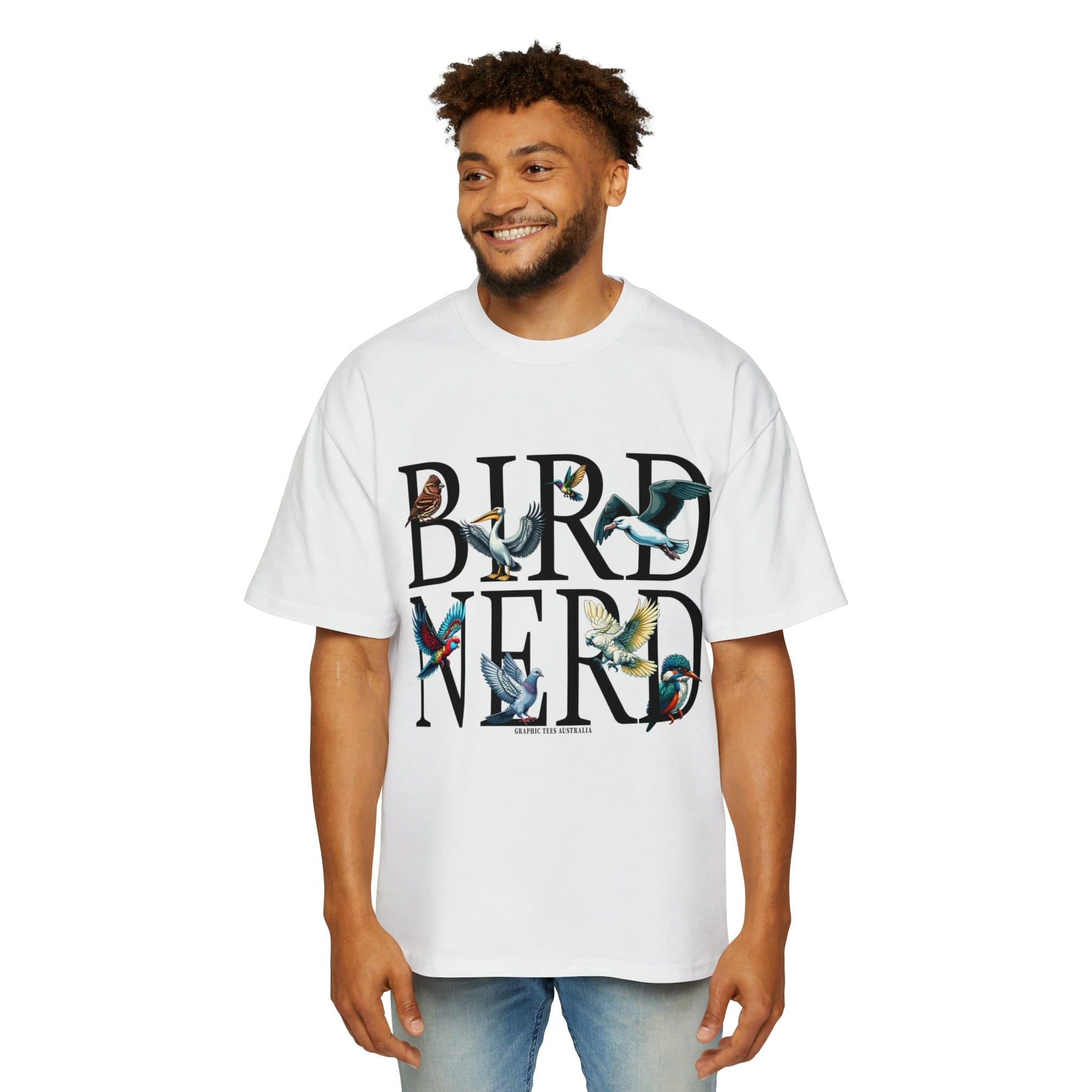 Bird Nerd Oversized Tee Graphic Tees Australia Graphic T-Shirt Australia -  Cool Graphic T-Shirts Online - 