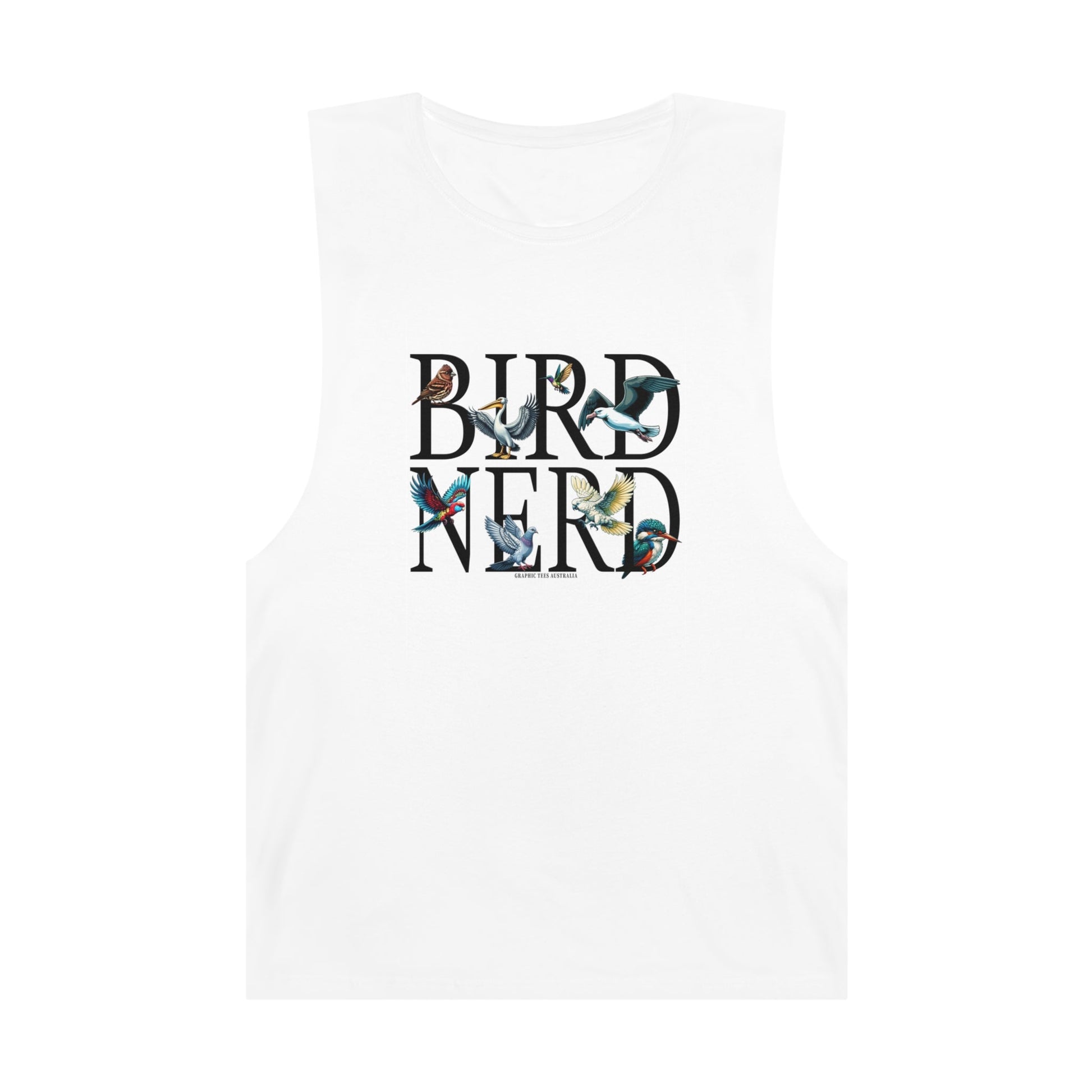 Bird Nerd Tank Top Graphic Tees Australia White / XS Graphic T-Shirt Australia -  Cool Graphic T-Shirts Online - 