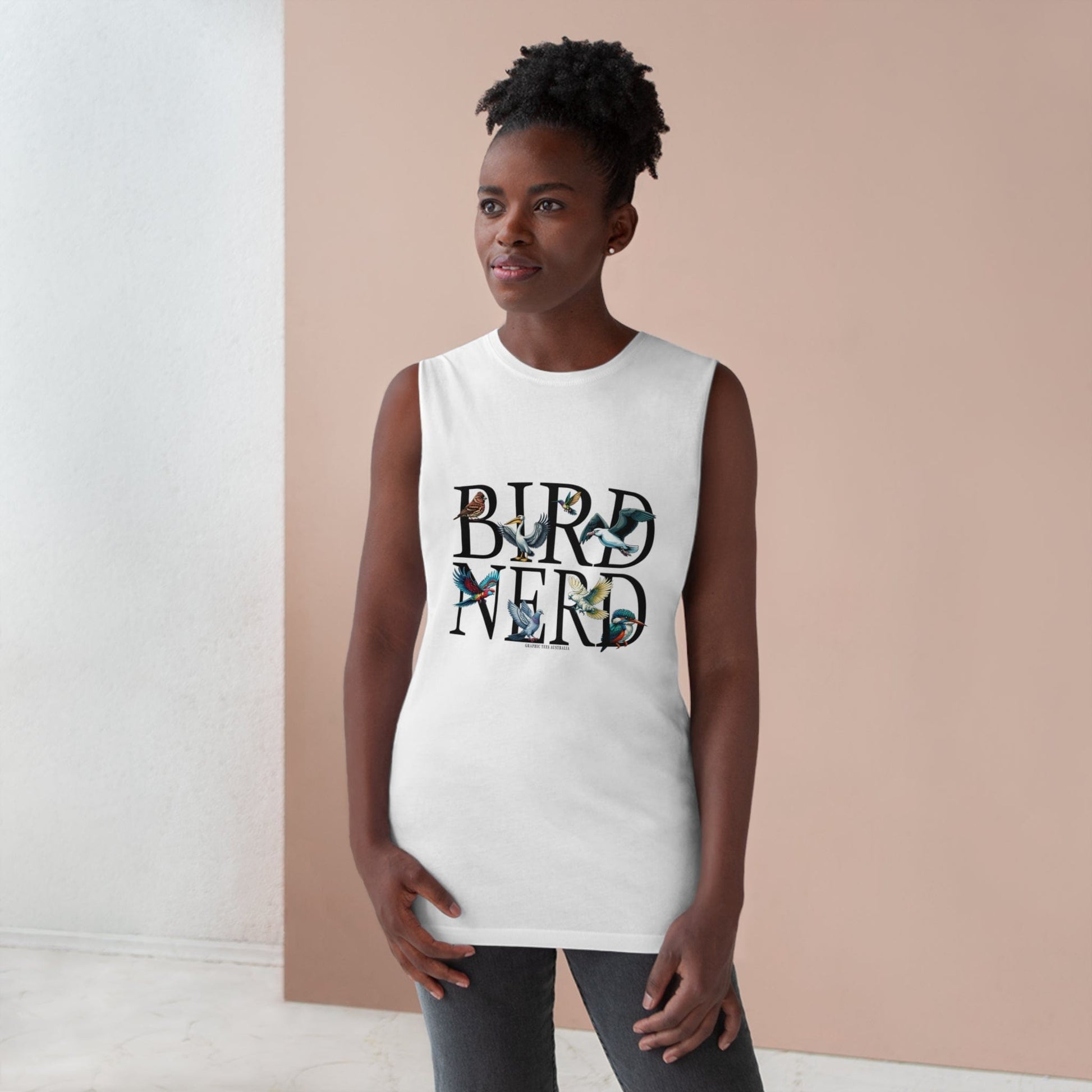 Bird Nerd Tank Top Graphic Tees Australia Graphic T-Shirt Australia -  Cool Graphic T-Shirts Online - 