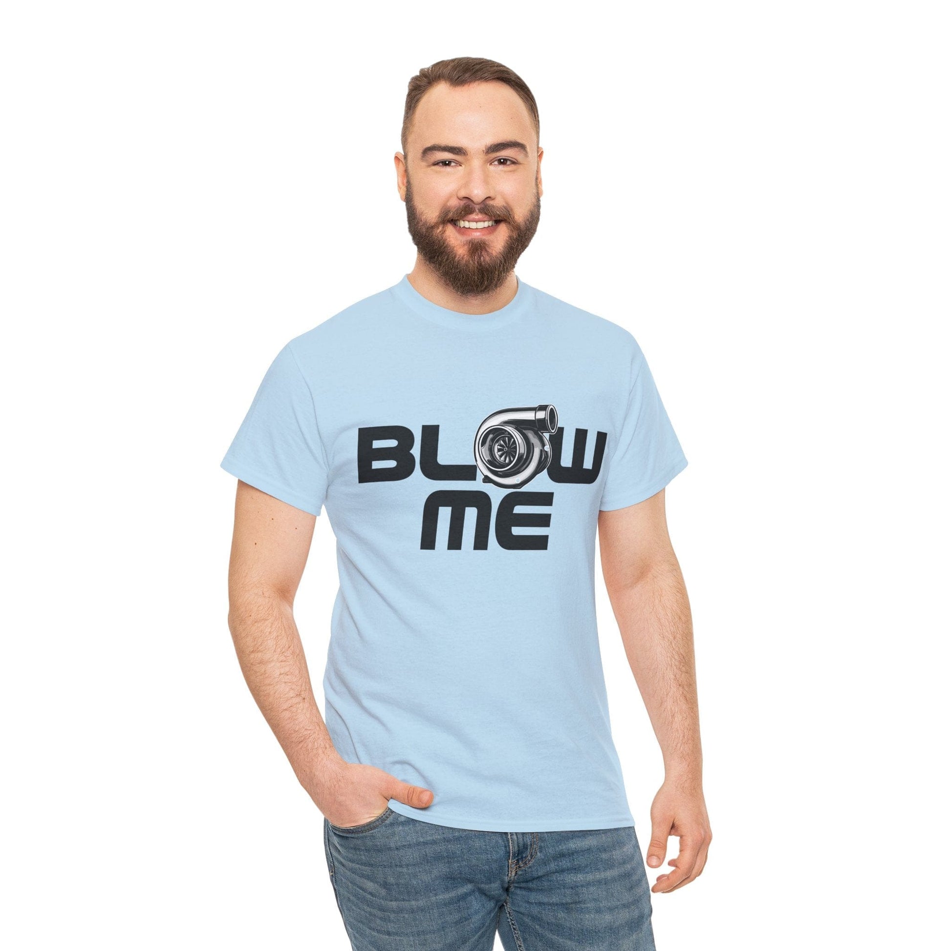 Blow Me Turbocharger Graphic Tee Graphic Tees Australia Light Blue / S Graphic T-Shirt Australia -  Cool Graphic T-Shirts Online -  Blow Me Turbocharger T-Shirt | JDM Performance Car T-Shirts