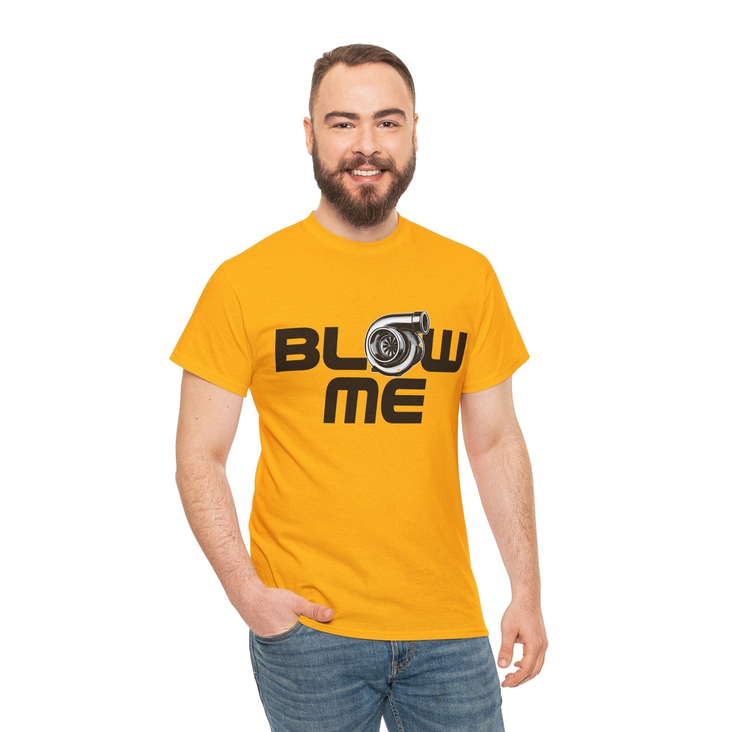 Blow Me Turbocharger Graphic Tee Graphic Tees Australia Gold / S Graphic T-Shirt Australia -  Cool Graphic T-Shirts Online -  Blow Me Turbocharger T-Shirt | JDM Performance Car T-Shirts