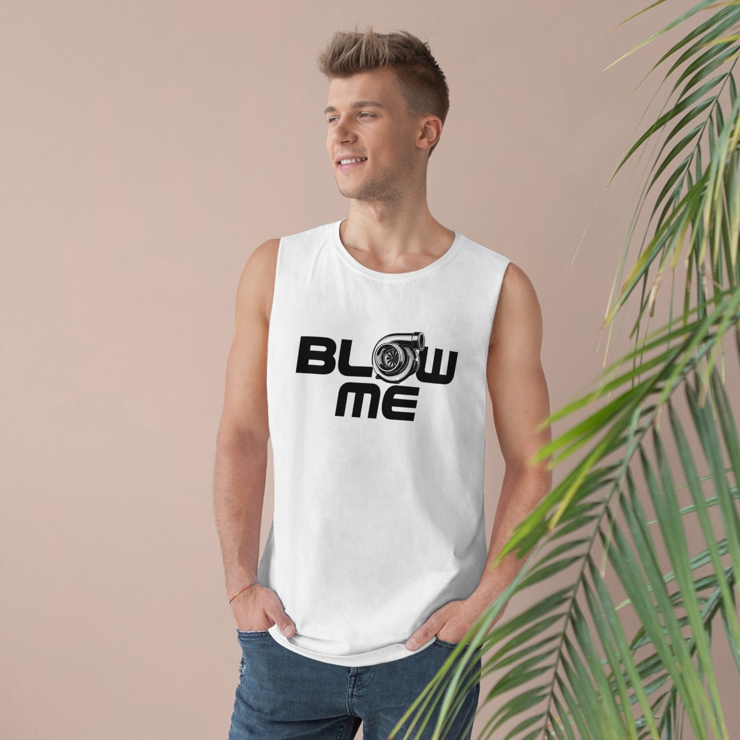 Blow Me Turbocharger Tank Top Graphic Tees Australia White / XS Graphic T-Shirt Australia -  Cool Graphic T-Shirts Online - 