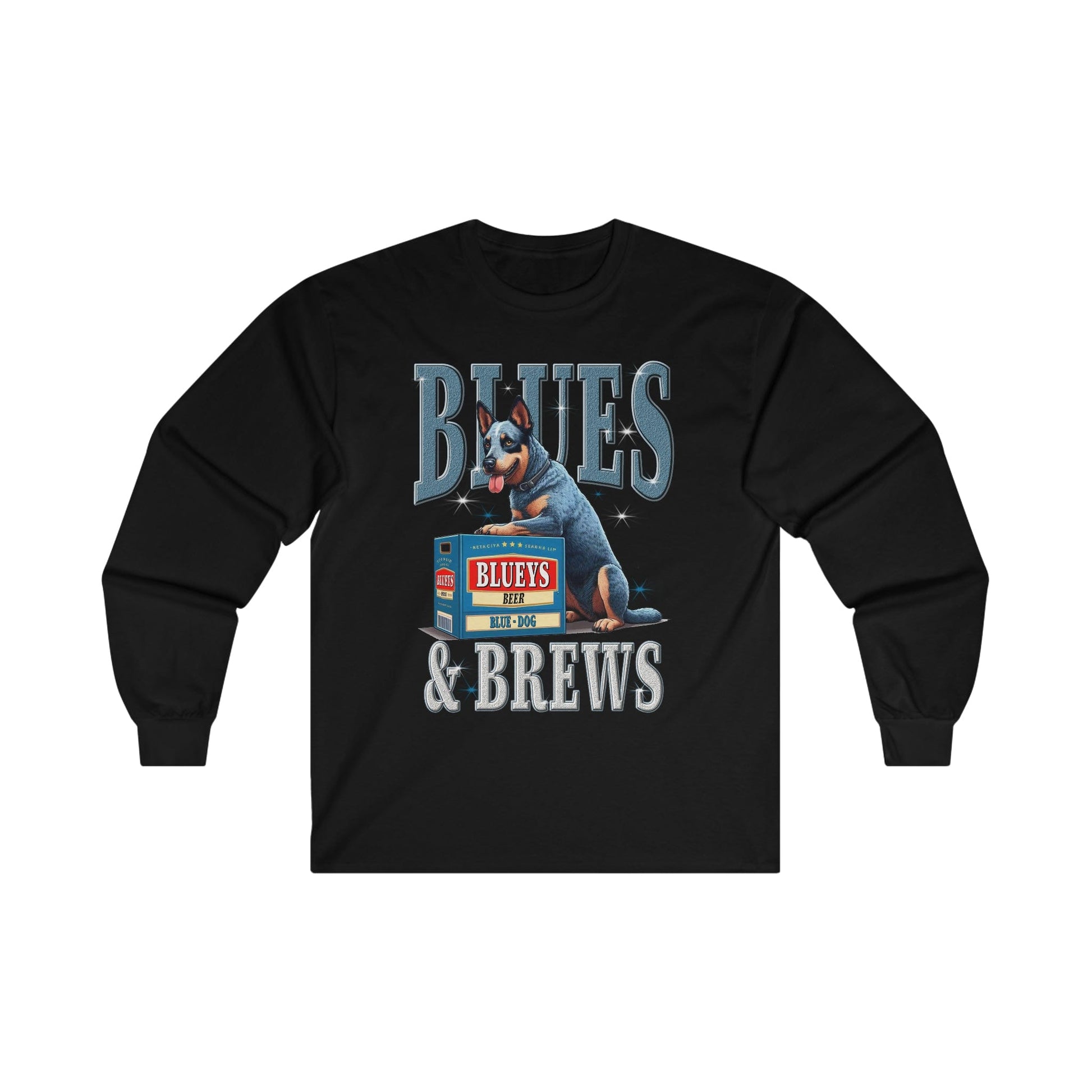 Blues And Brews Long Sleeve Graphic Tees Australia S / Black Graphic T-Shirt Australia -  Cool Graphic T-Shirts Online -  Blues And Brews Long Sleeve | Funny Graphic Long Sleeve T-Shirt